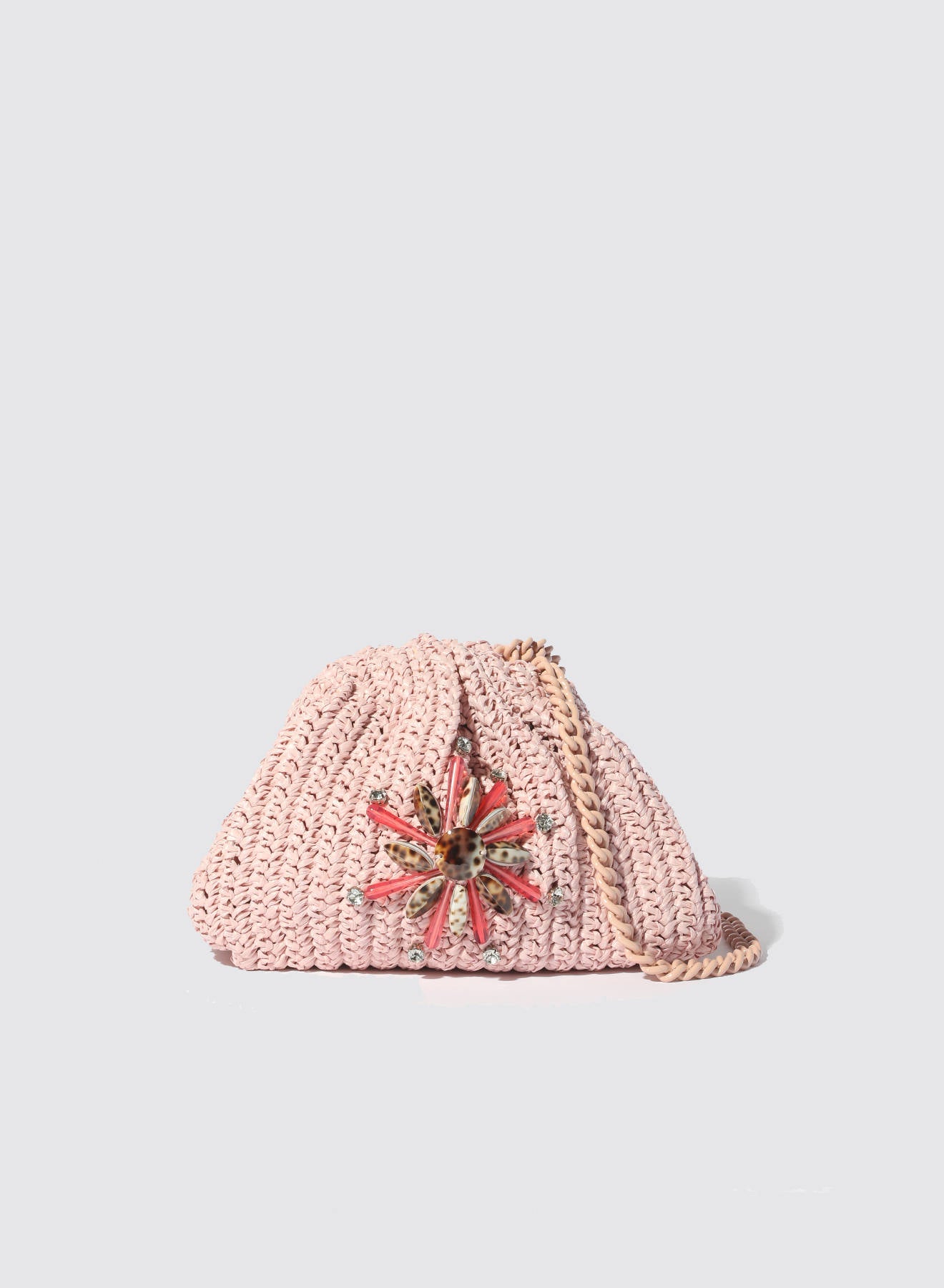 Maria la Rosa Raffelle Mini Bag Clutch Pink Häkel