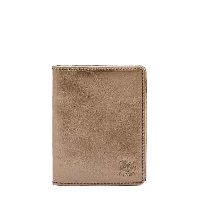 Il Bisonte Kartenetui Vollleder bronze metallic