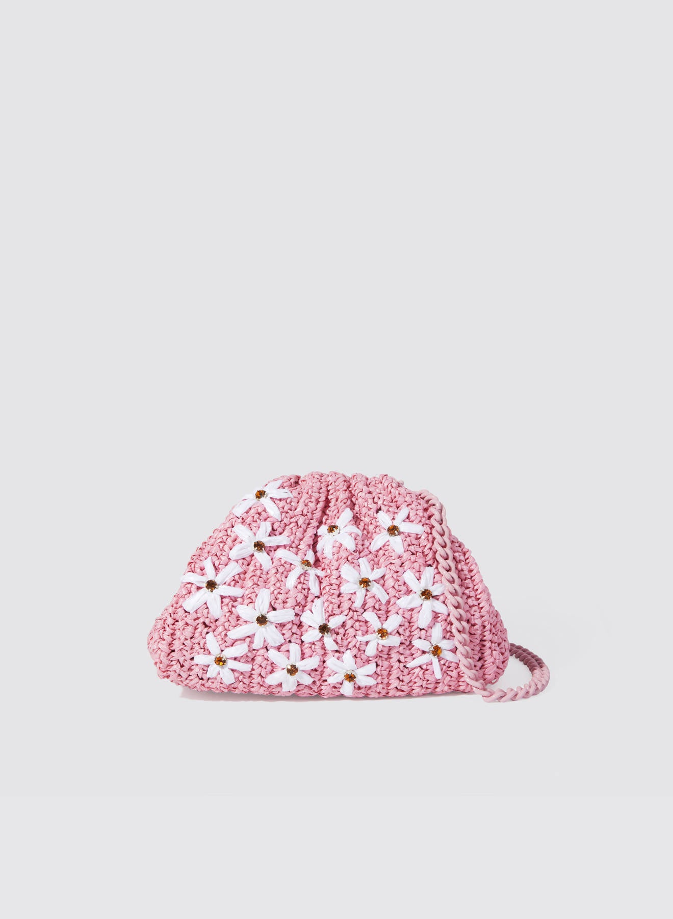 Maria la Rosa Margaret Crochet Mini Bag Clutch Natural