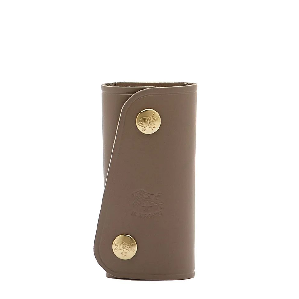 Il Bisonte Schlüsselanhänger Taupe Vollleder