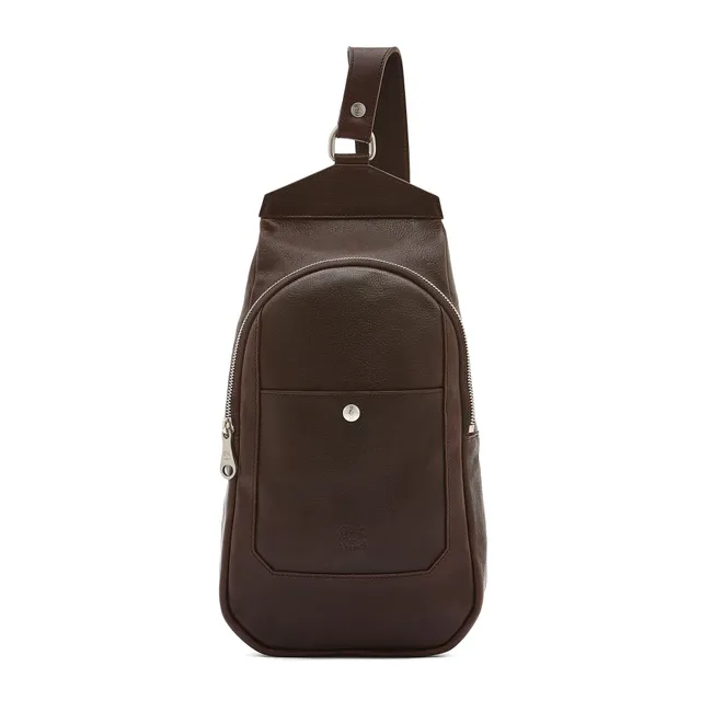 Il Bisonte Cosimo Sling-Rucksack Herren Leder kaffee