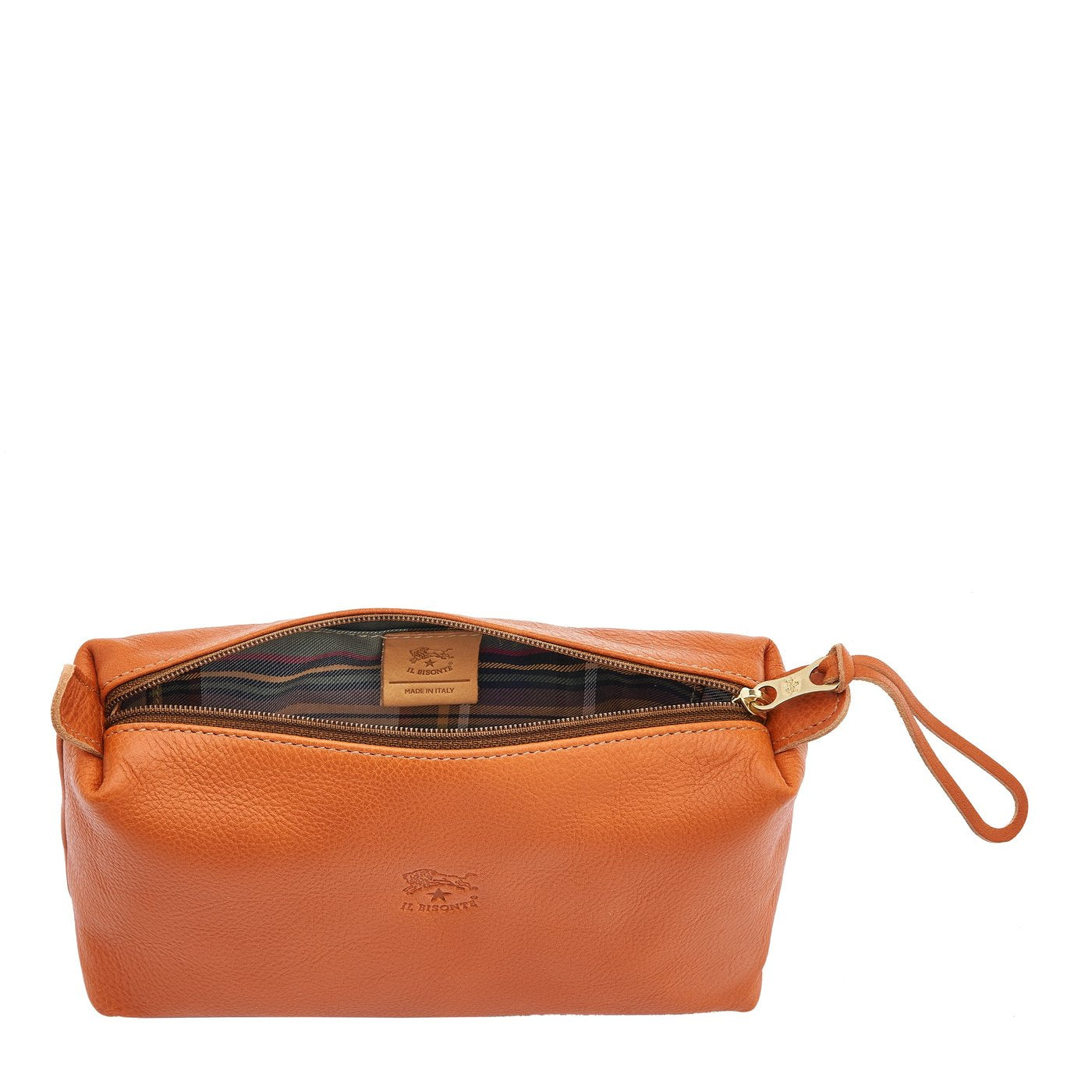 Il Bisonte Beautycase Kosmetiktasche Karamell Vollleder