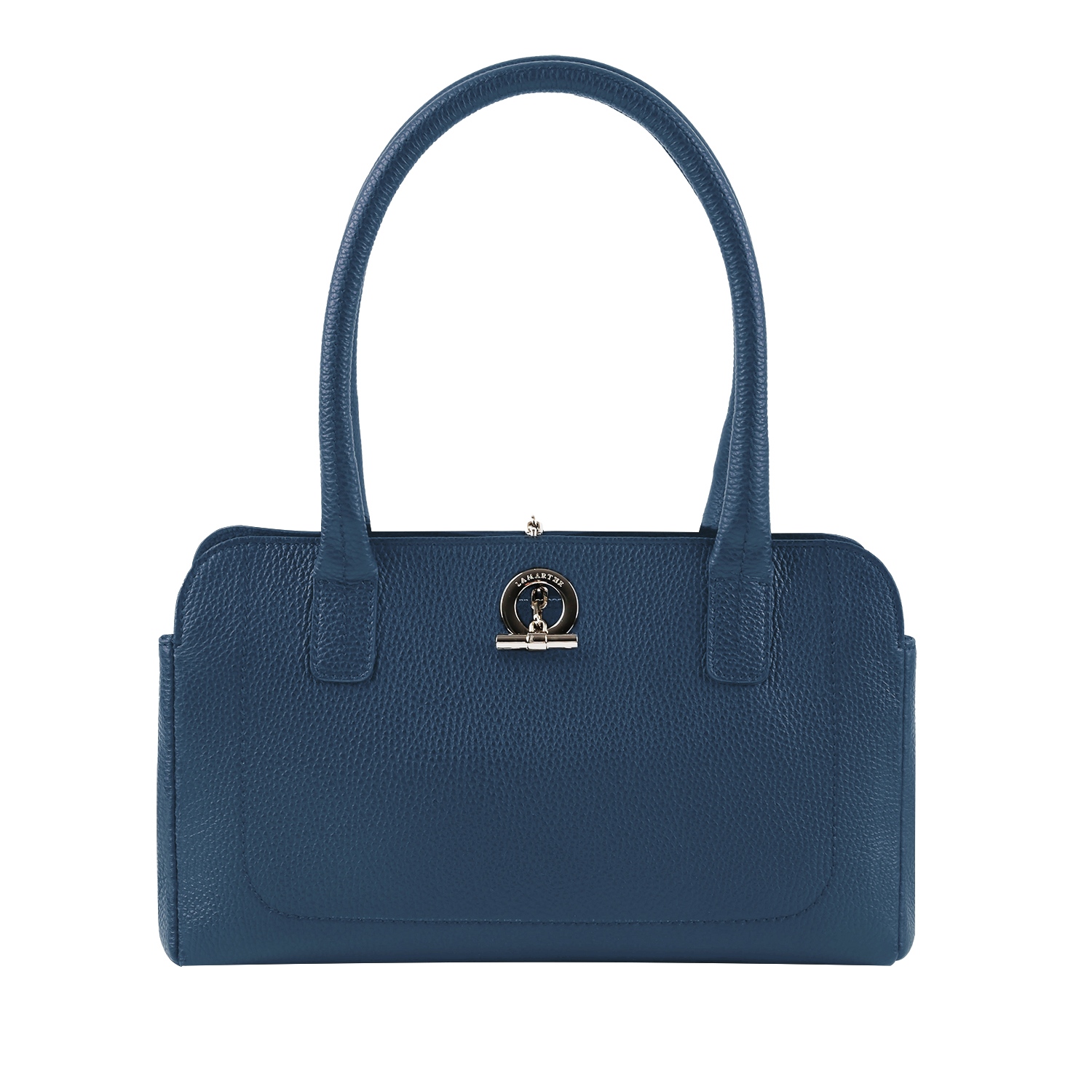 Lamarthe Paris Schultertasche Leder Navy Vollleder