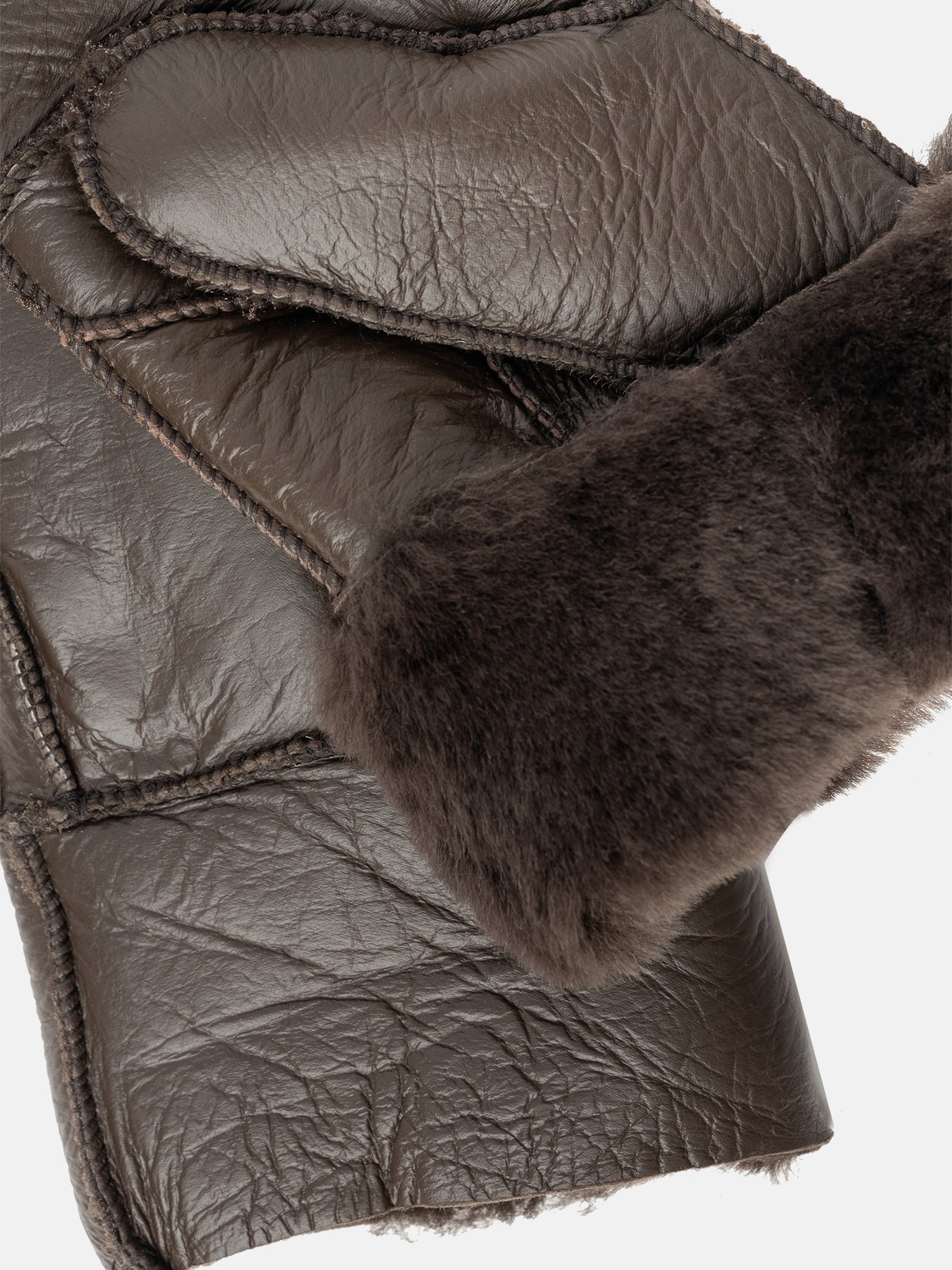 RE:DESIGNED Henny Fäustlinge Dunkelbraun Lammfell