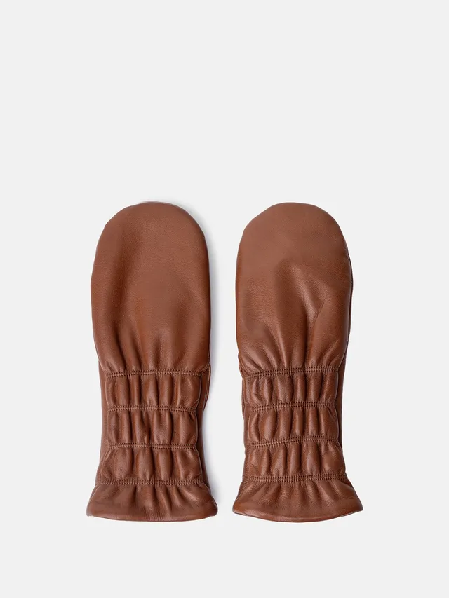 RE:DESIGNED Kara Mitten Fäustlinge Cognac Fleece
