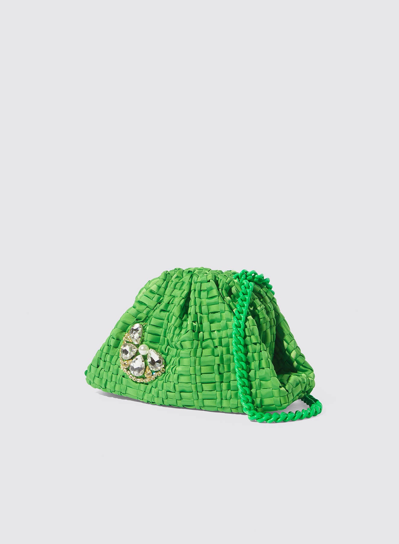 Maria la Rosa Lemon Mini Bag Clutch Schwarz Bandgewebe