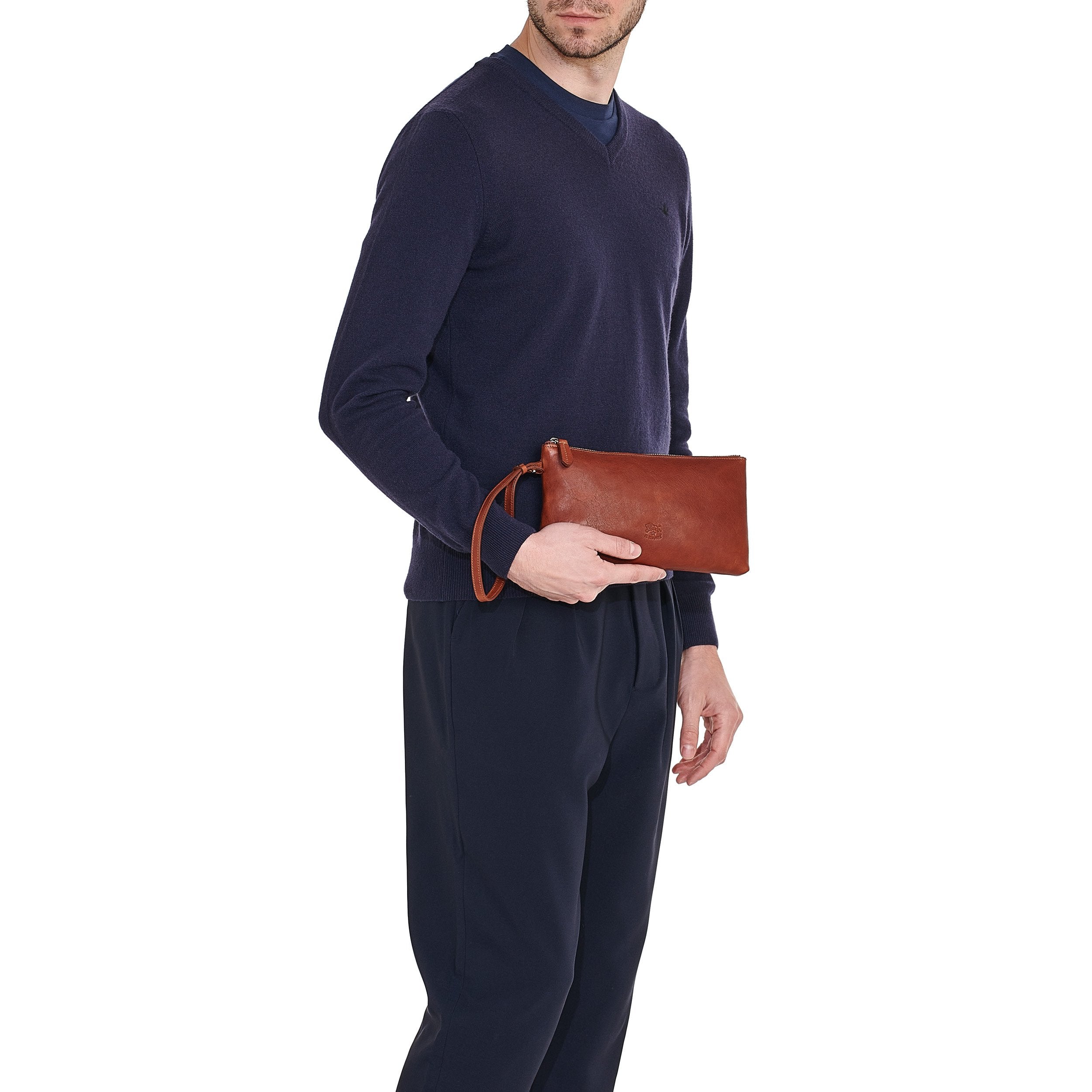 Il Bisonte Oriuolo Pochette Herrentasche Seppia