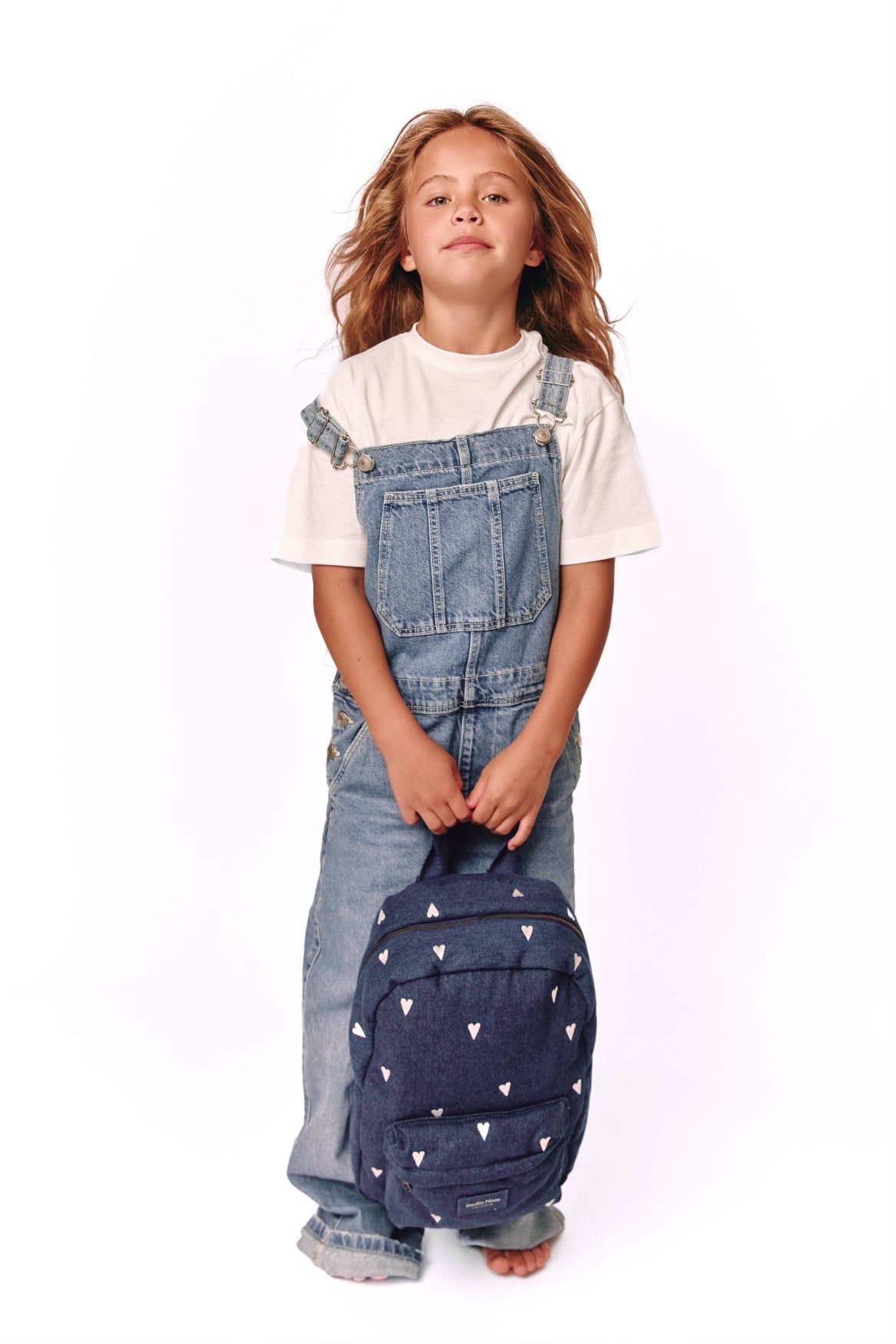 Studio Noos Denim Midi Rucksack Dunkelblau Herzen