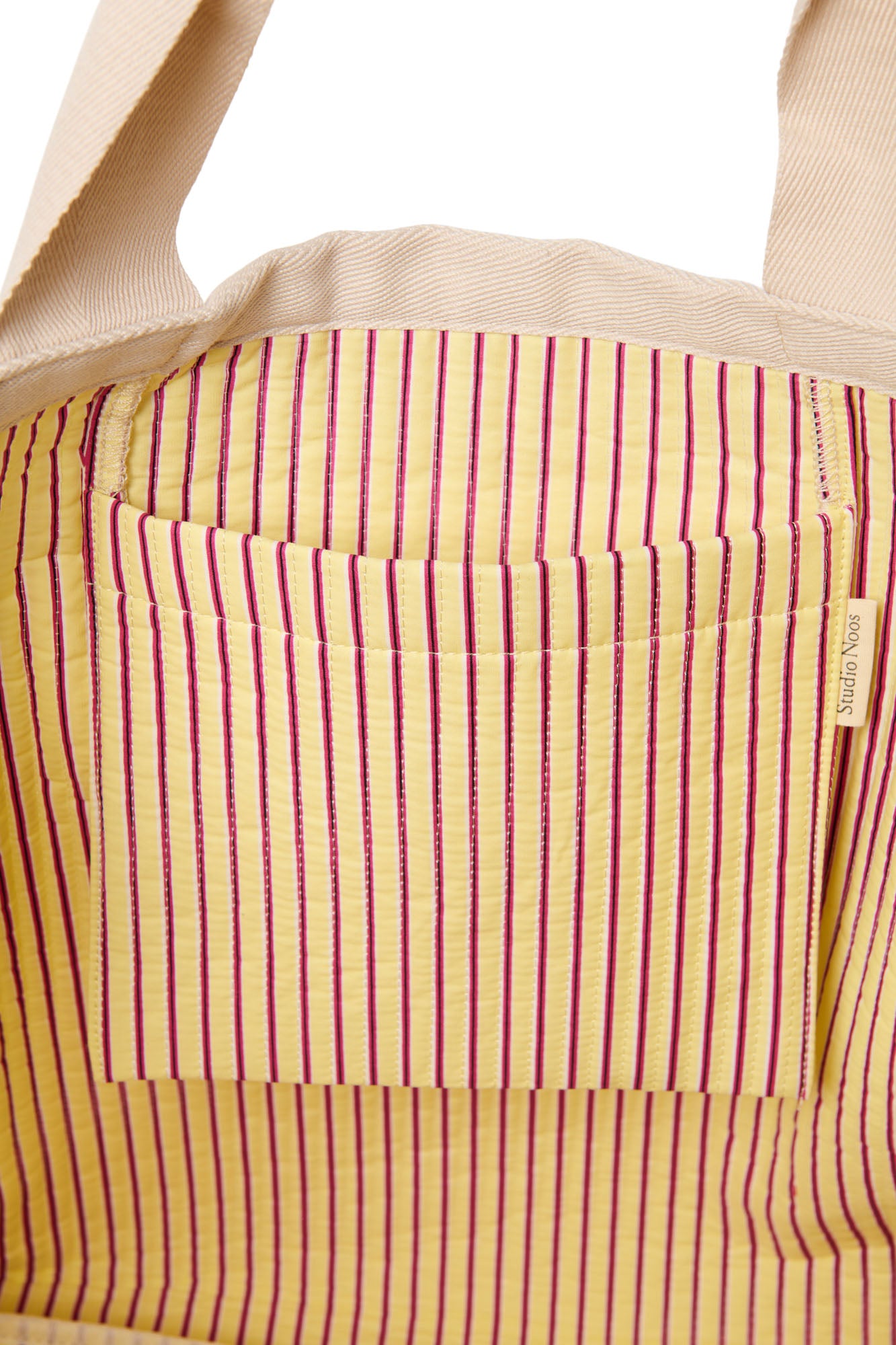 Studio Noos Poplin Striped Beach Bag Strandtasche Butter Yellow