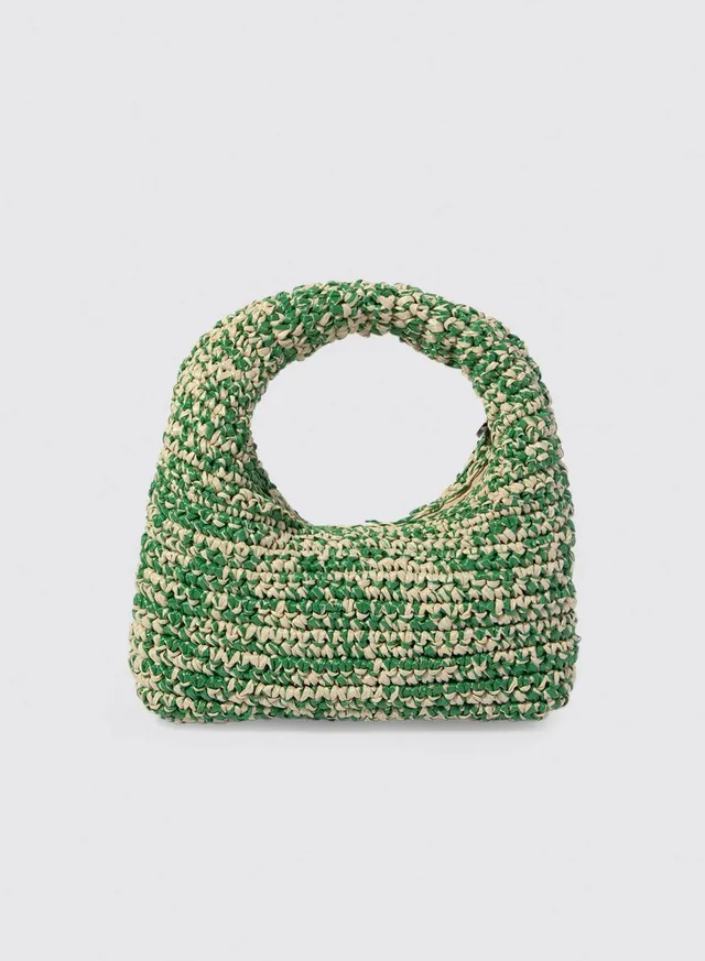 Maria la Rosa Nana WBS25.9 Hobo Tasche Grün Rost Raffia