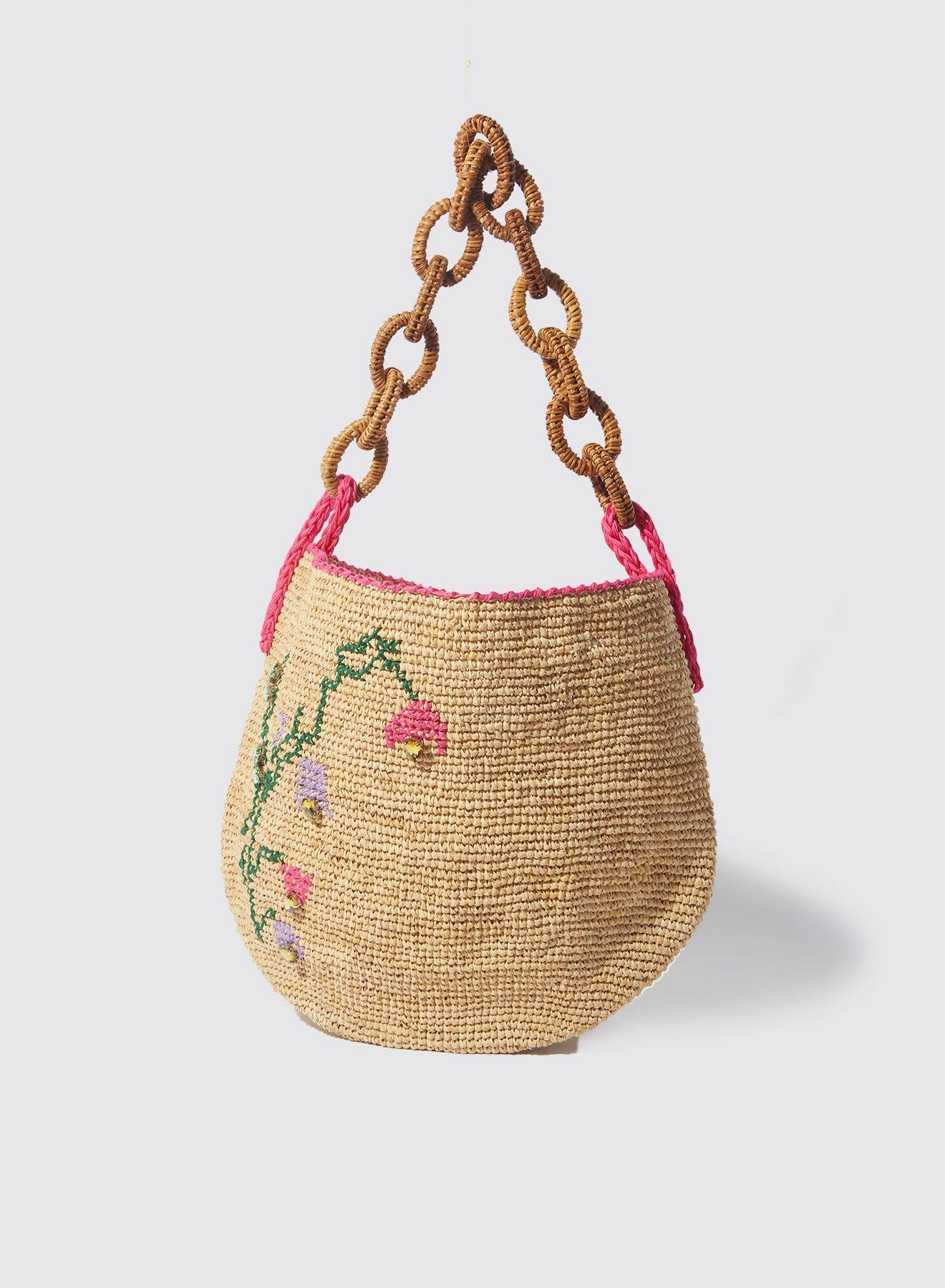 Maria la Rosa Clochette Tote Natural bestickt