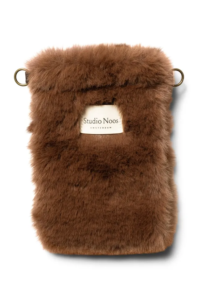 Studio Noos Faux Fur Phone Bag Handytasche Braun