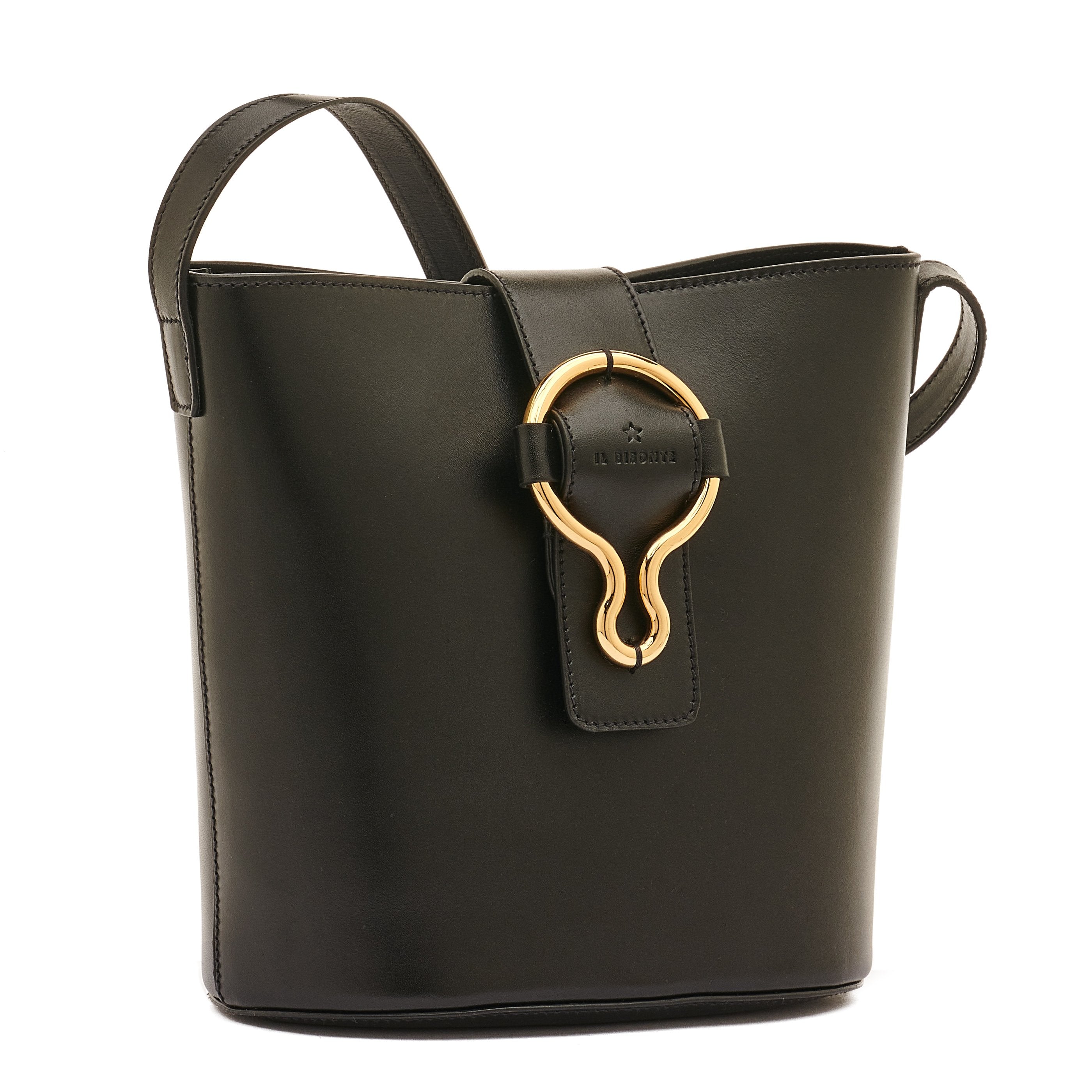 Il Bisonte Consuelo Beuteltasche Schwarz Rindsleder