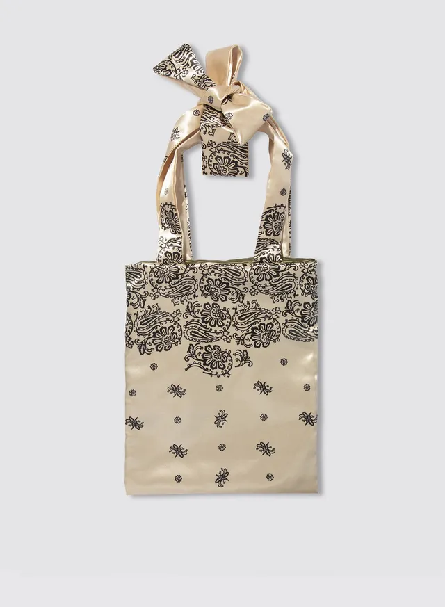 Maria la Rosa Bandana Couture Tote Platin Satin