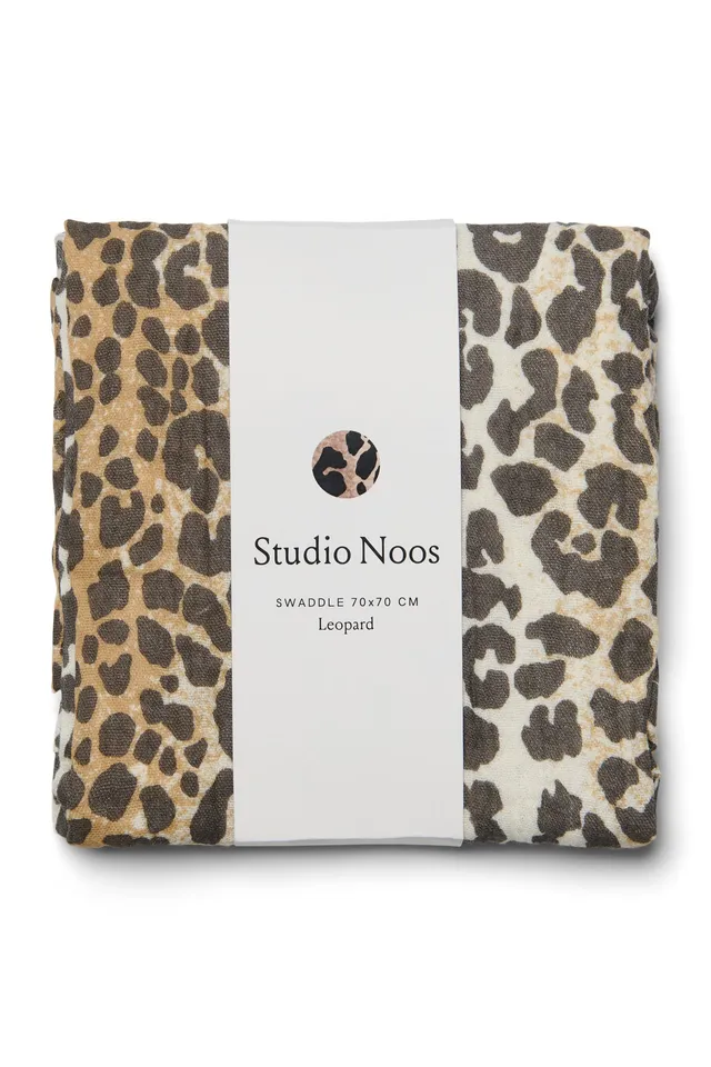 Studio Noos Swaddle Medium Pucktuch Leopard grau