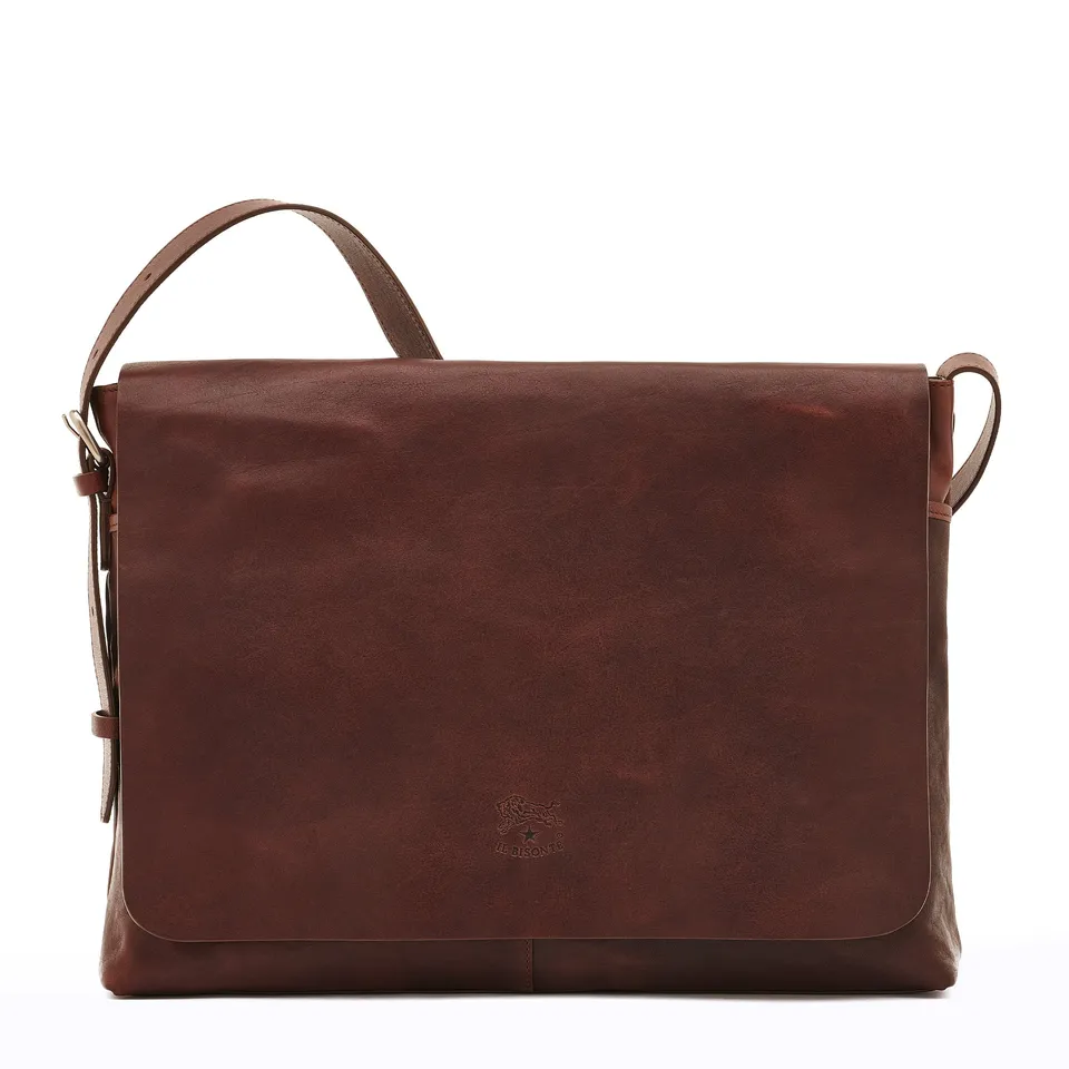 Il Bisonte Brolio Messenger Vollleder kaffee
