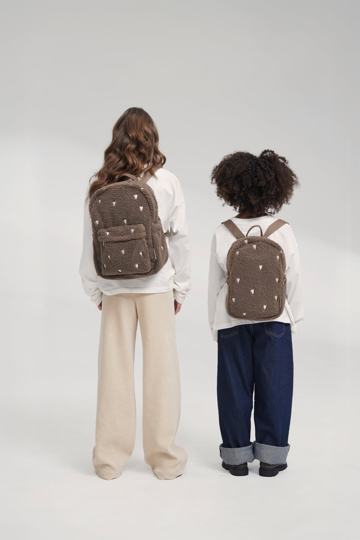 Studio Noos Teddy Mini-Rucksack Brown Hearts Kleinkind