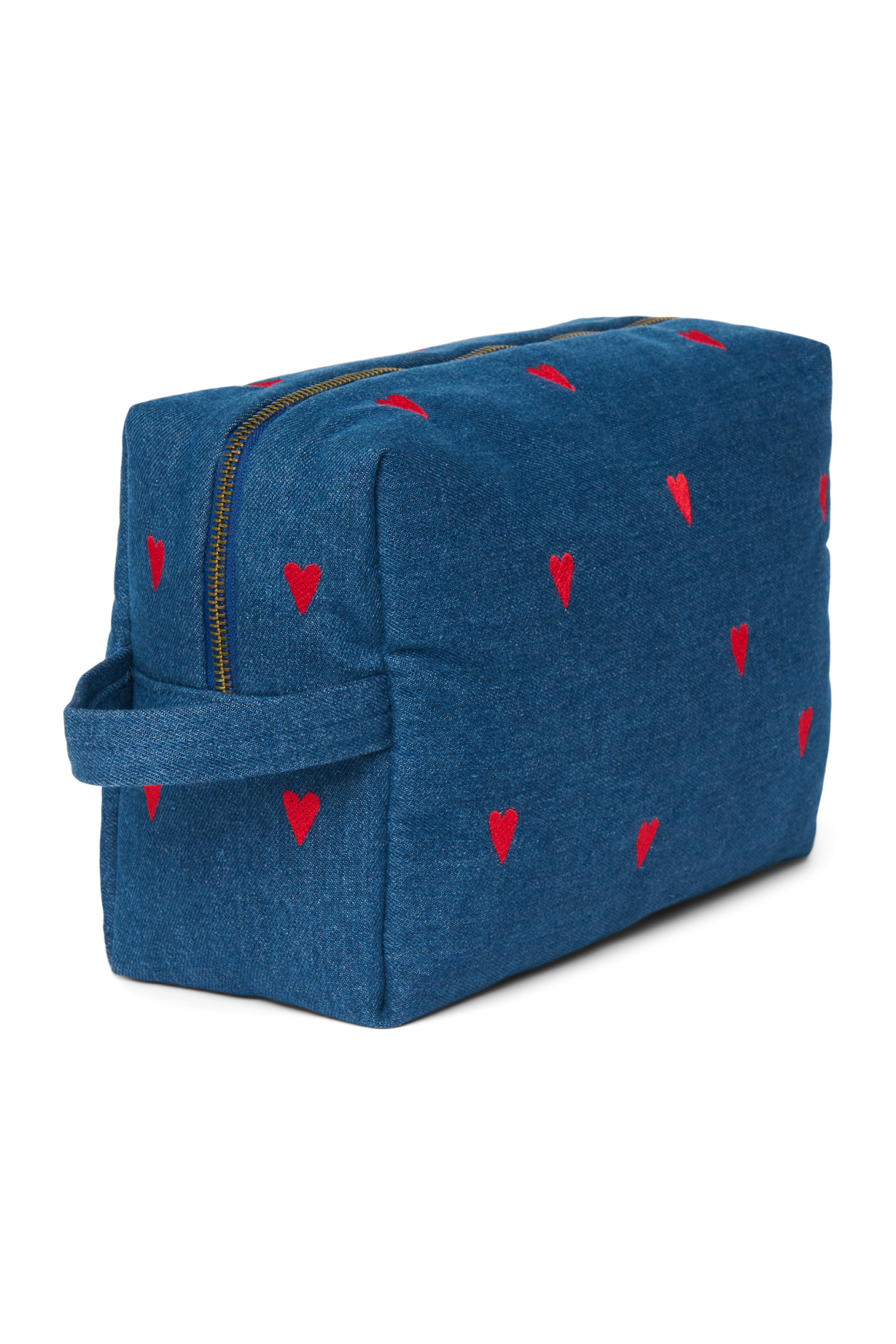 Studio Noos Denim Toiletry Bag Kulturtasche Dunkelblau Rot