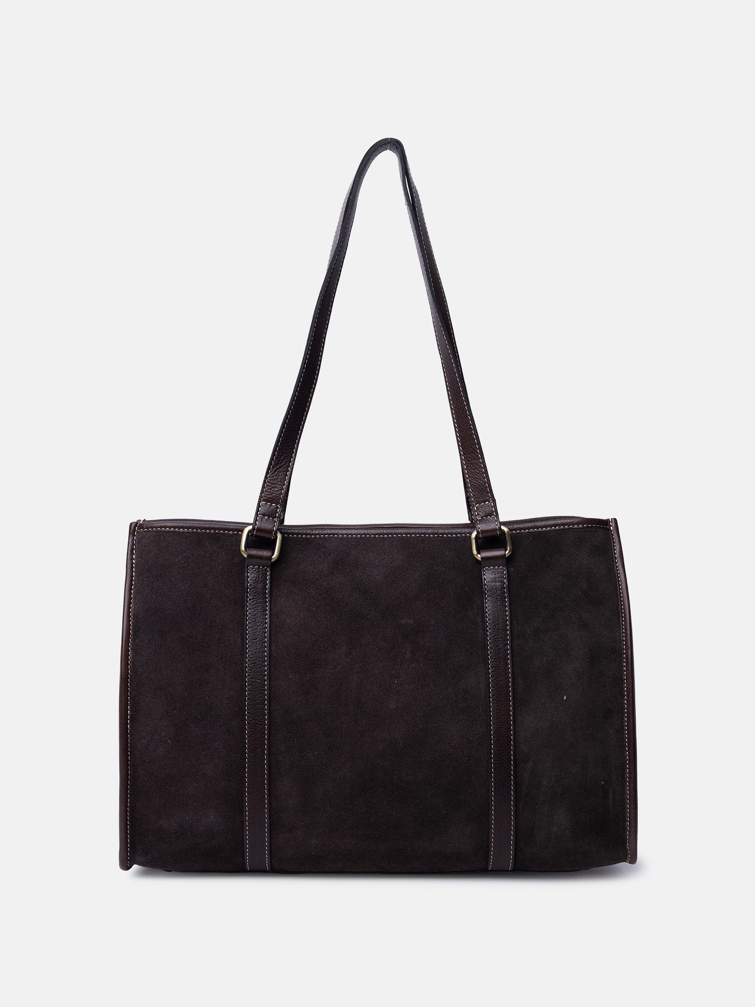 RE:DESIGNED Sola Schultertasche Dunkelbraun Wildleder