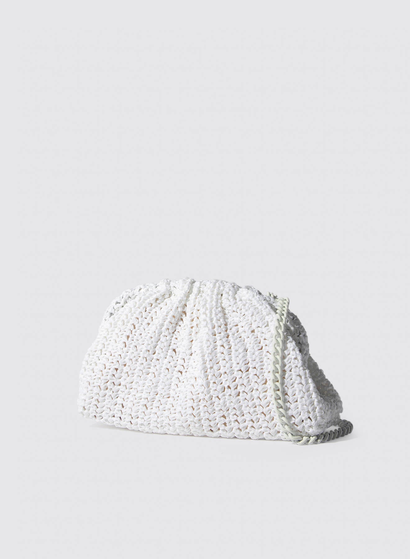 Maria la Rosa Game Crochet Solid Bag Clutch Raffia OS