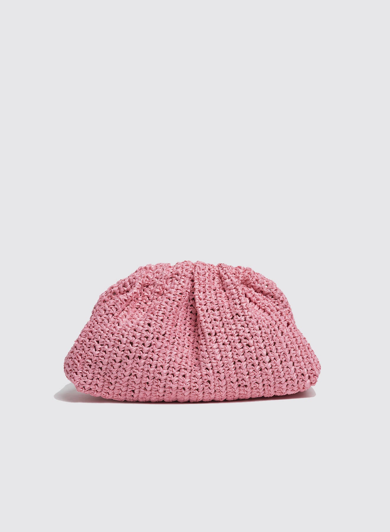 Maria la Rosa Game Crochet Solid Bag Clutch Raffia OS