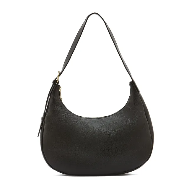 Il Bisonte Belcanto Schultertasche Schwarz Rindsleder