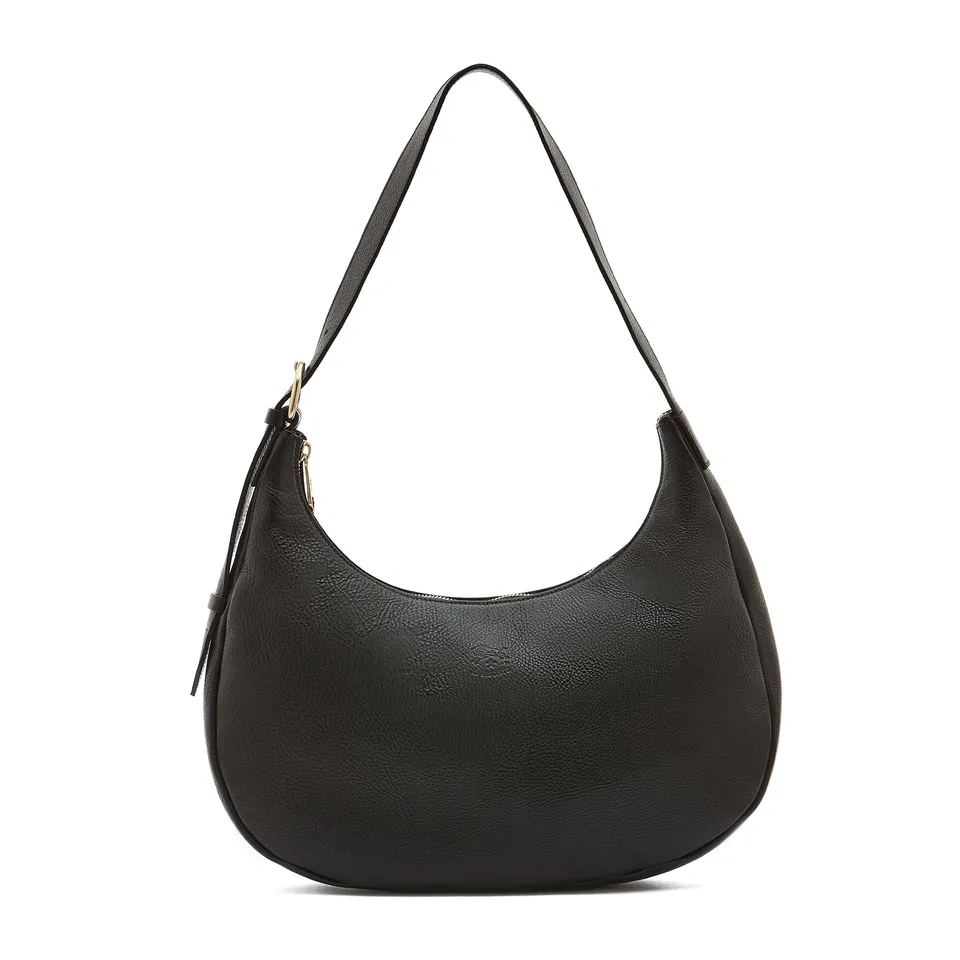 Il Bisonte Belcanto Schultertasche Schwarz Rindsleder