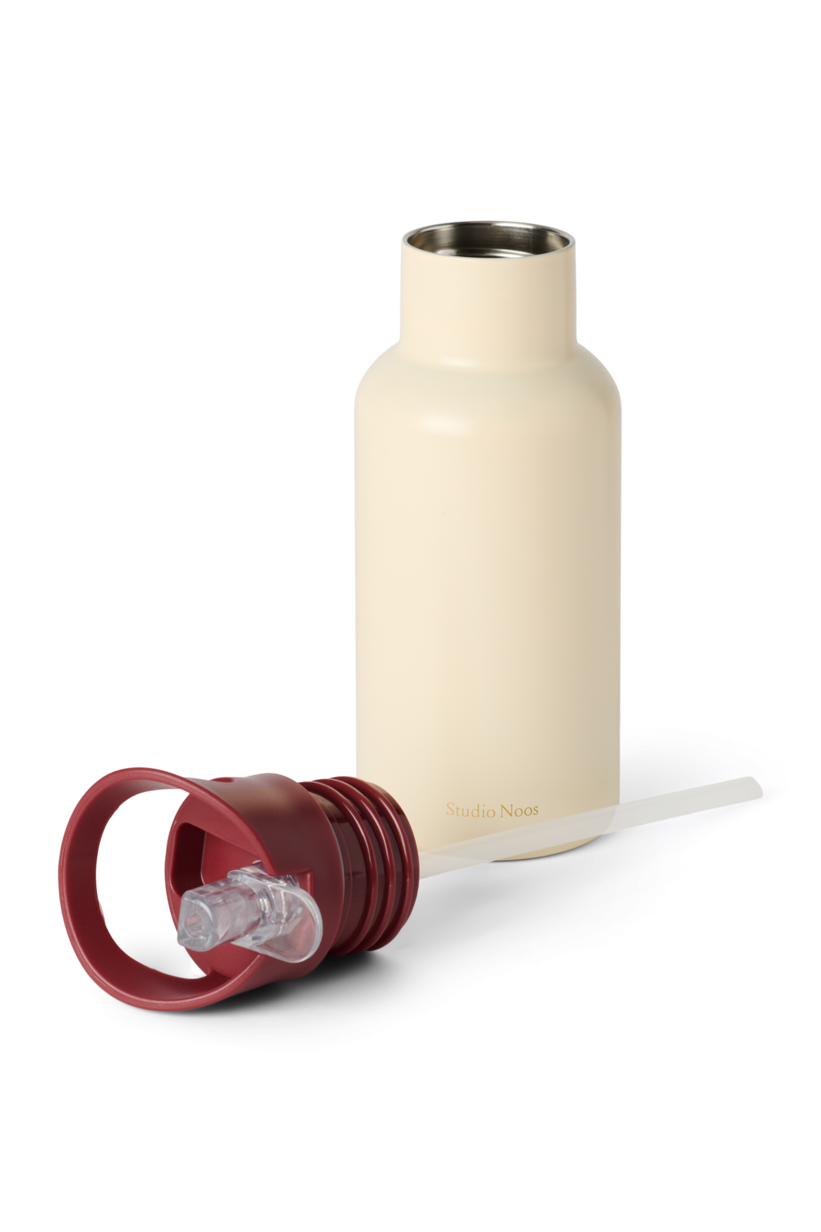 Studio Noos Edelstahl Trinkflasche 350 ml Cream Strohhalm