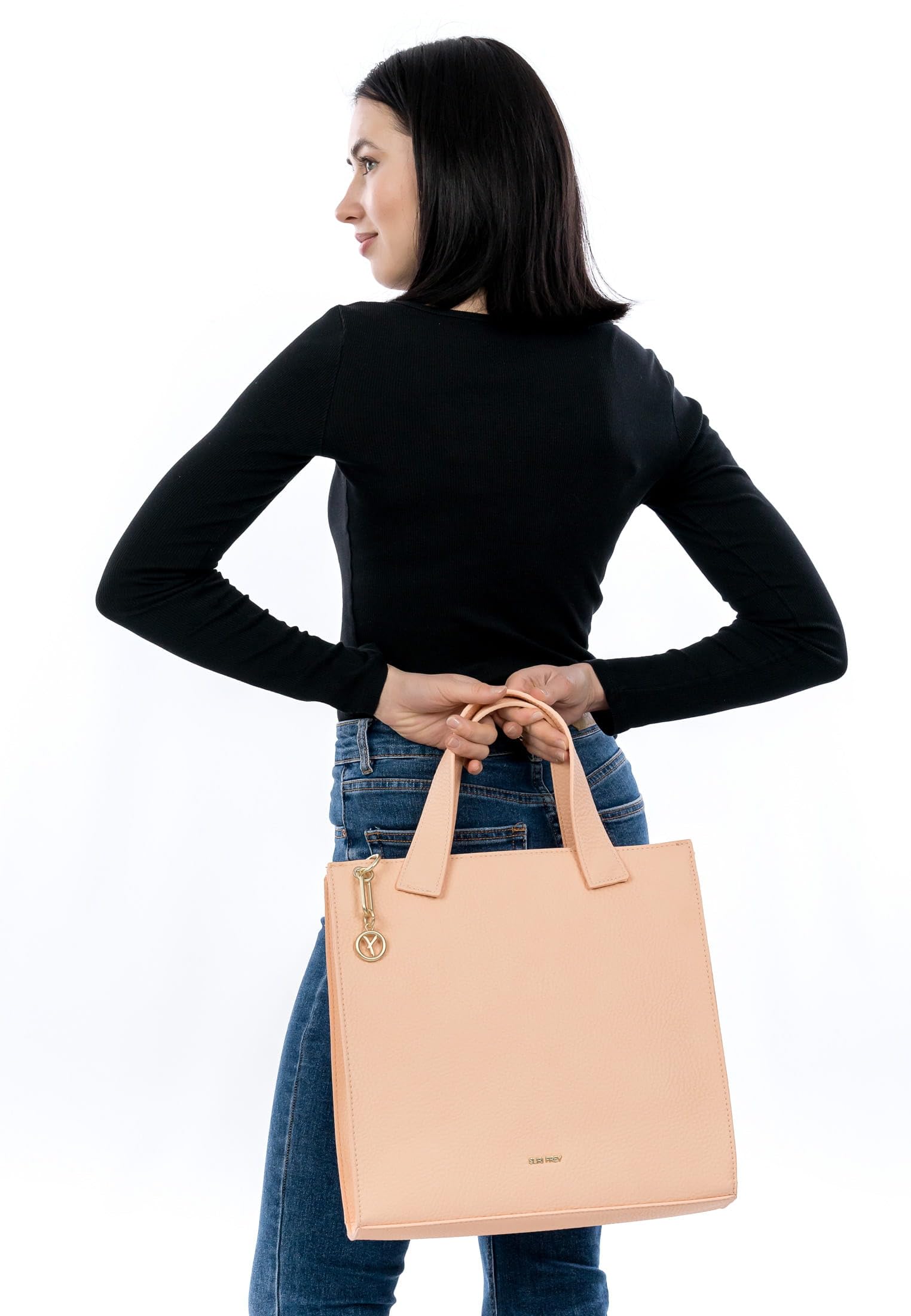 SURI FREY Gwenny Shopper Uni Echtleder-Optik