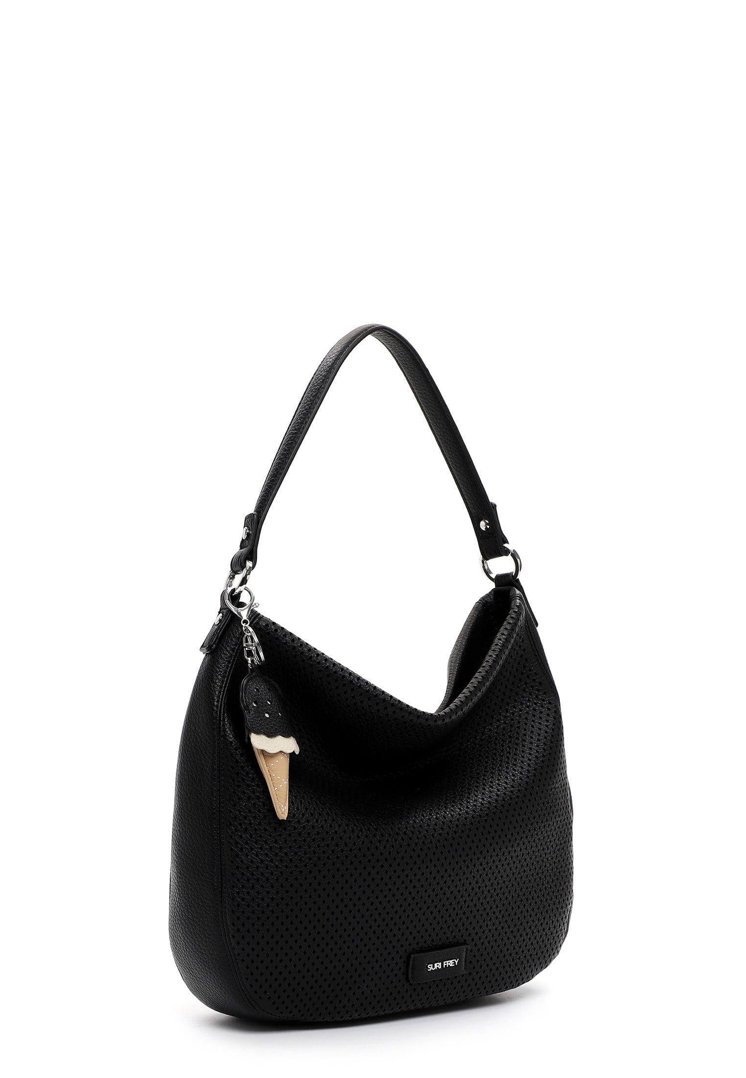 SURI FREY Cilly Bucket Bag L Schultertasche Schwarz gelocht