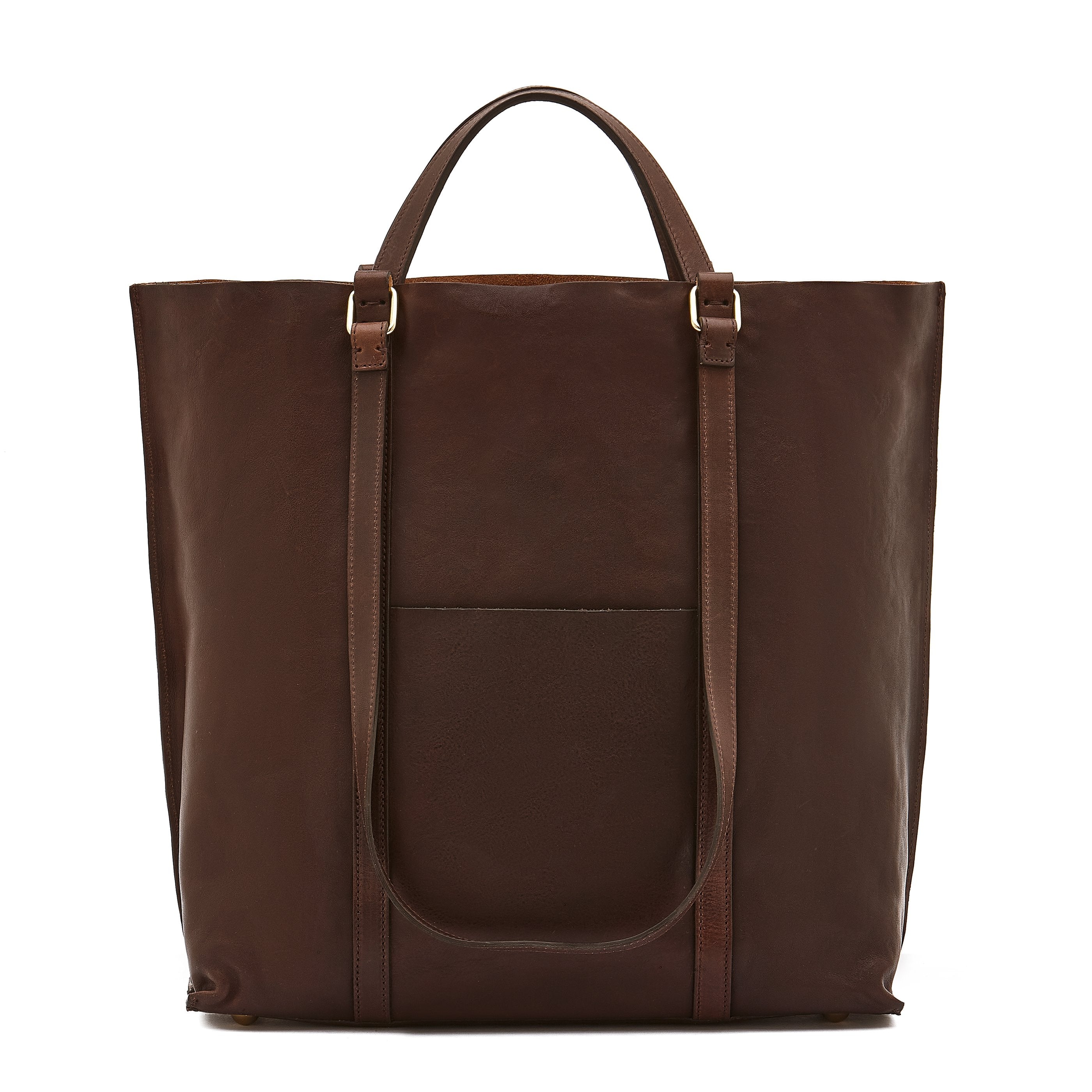 Il Bisonte Handtasche kaffee braun Vollleder Henkel