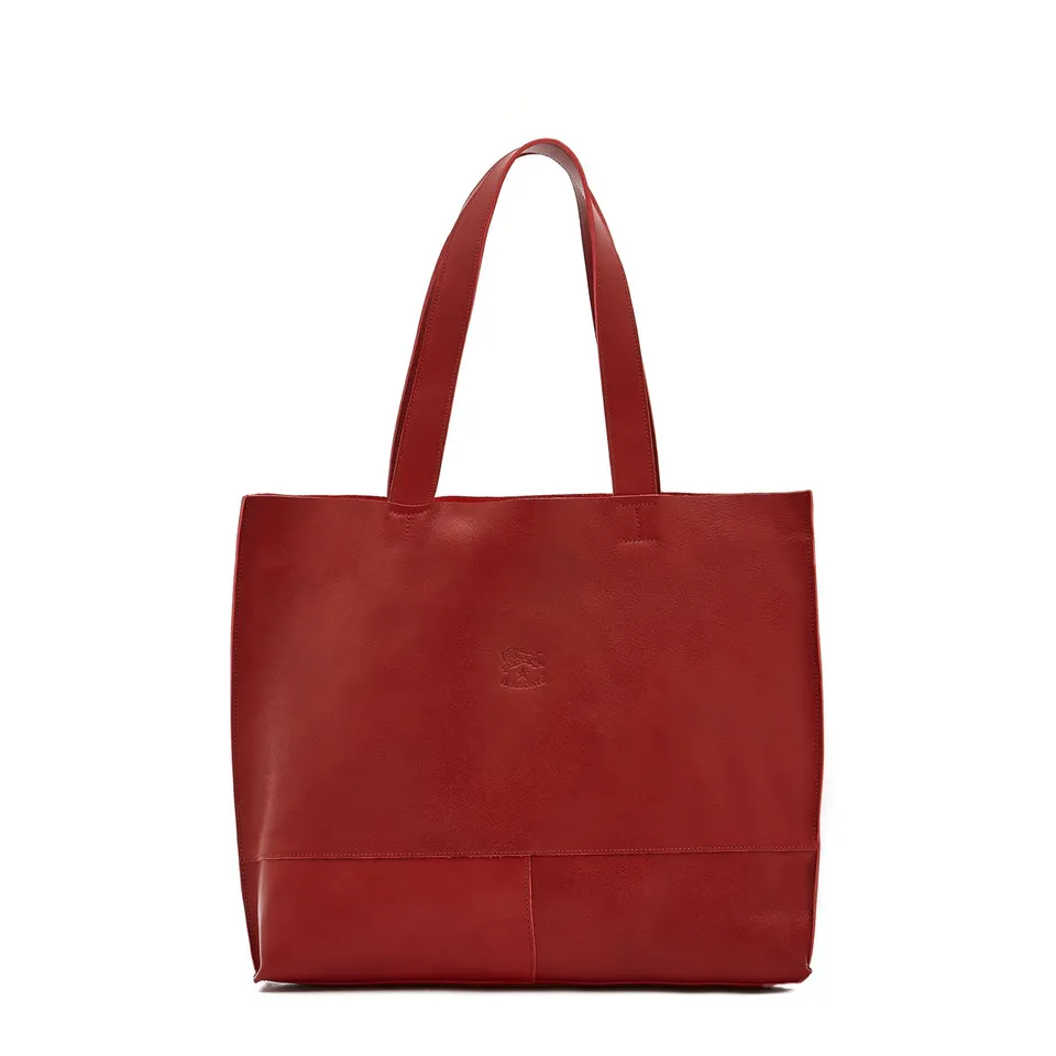 Il Bisonte Talamone Shopper Damen Rot Vollleder