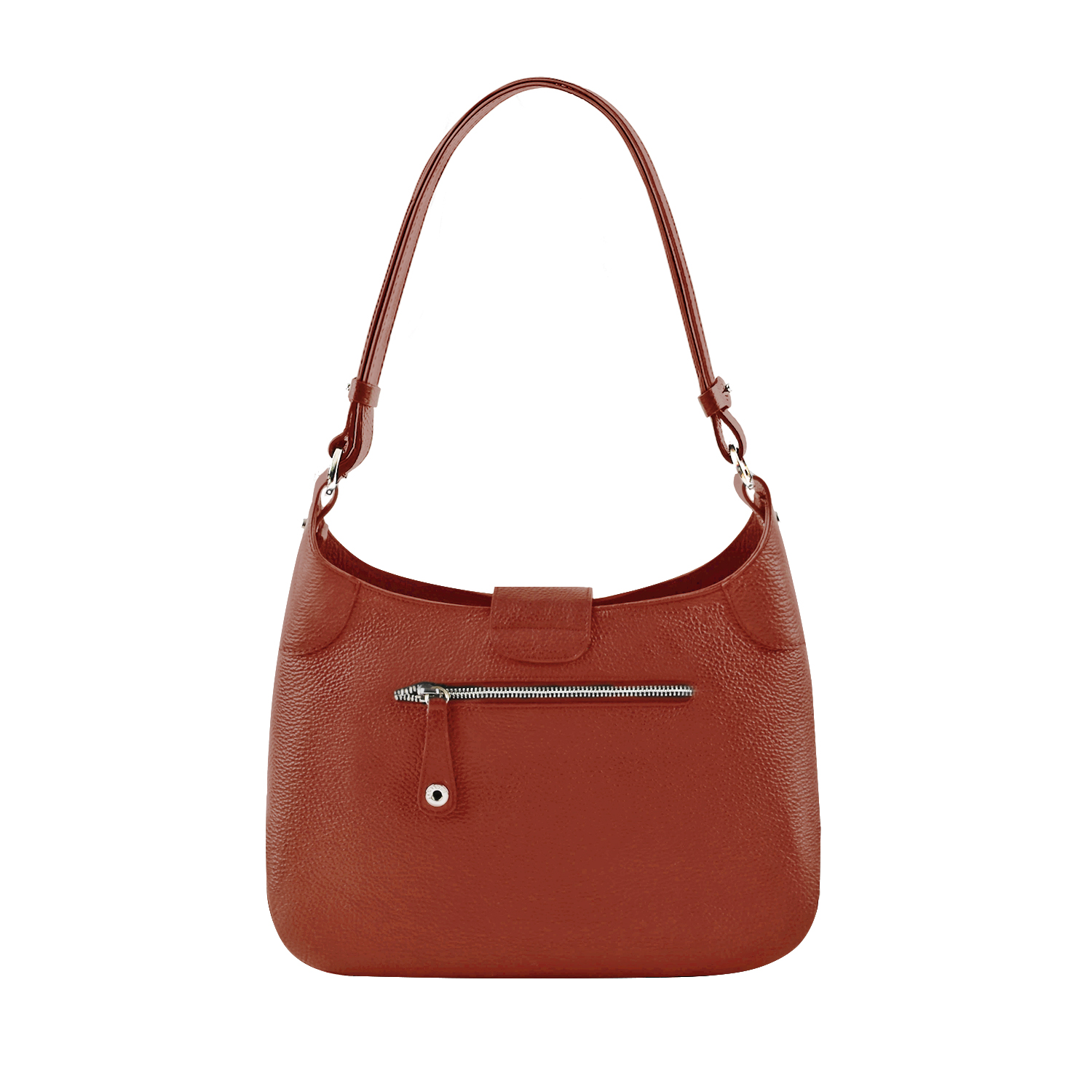 Lamarthe Paris Umhängetasche Rostrot Vollleder 32 cm