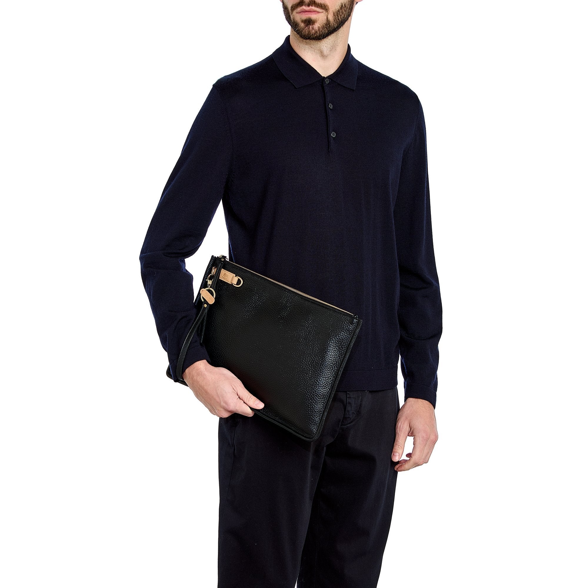 Il Bisonte Segno Pochette Herren schwarz Laptop