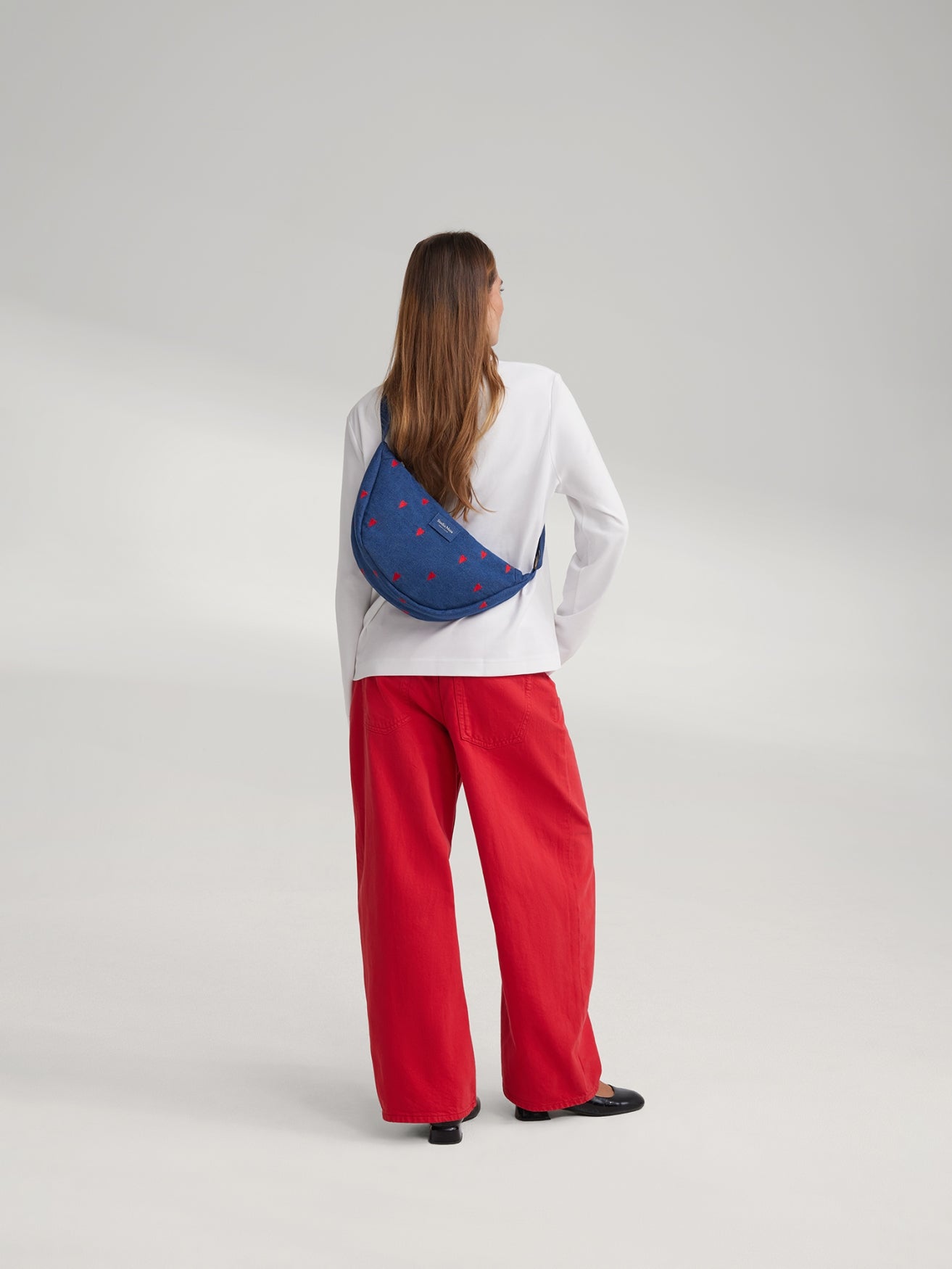 Studio Noos Denim Bauchtasche Dunkelblau Herzen
