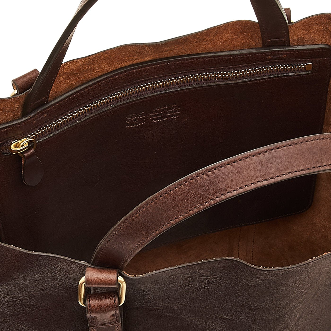 Il Bisonte Handtasche kaffee braun Vollleder Henkel