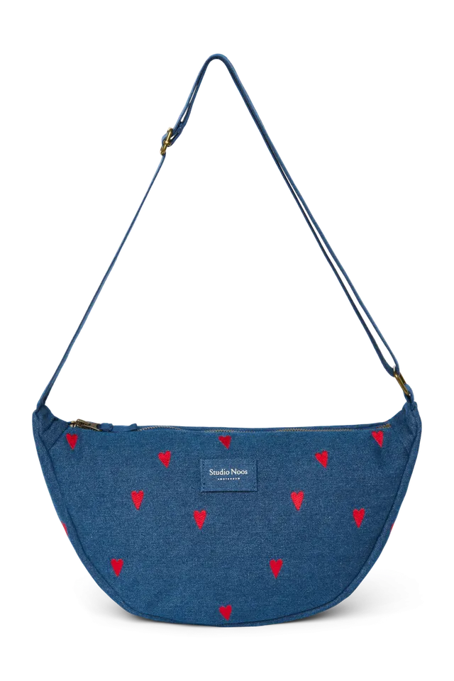 Studio Noos Denim Bauchtasche Dunkelblau Herzen