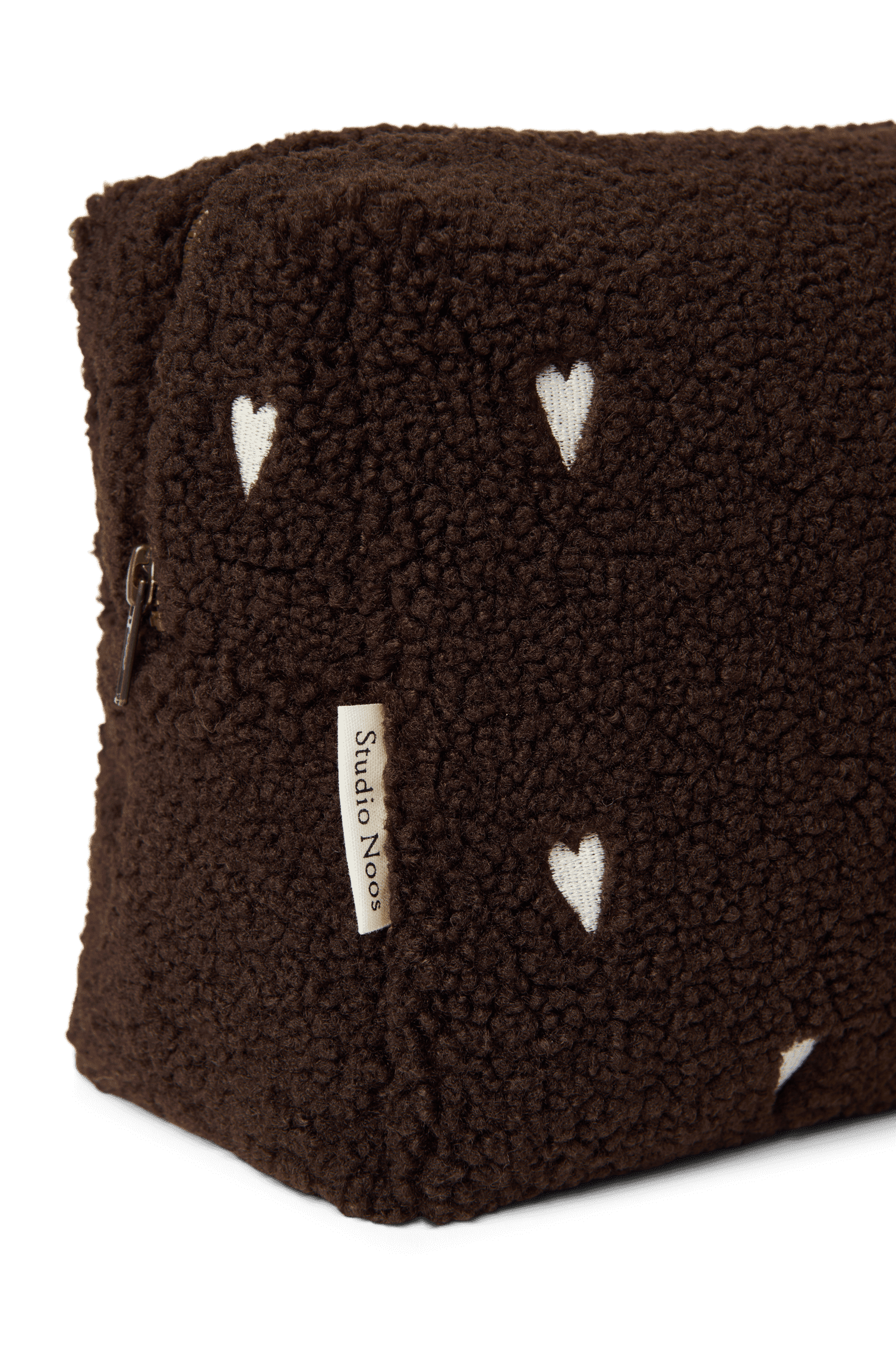 Studio Noos Teddy Kulturbeutel Chocolate Hearts Braun