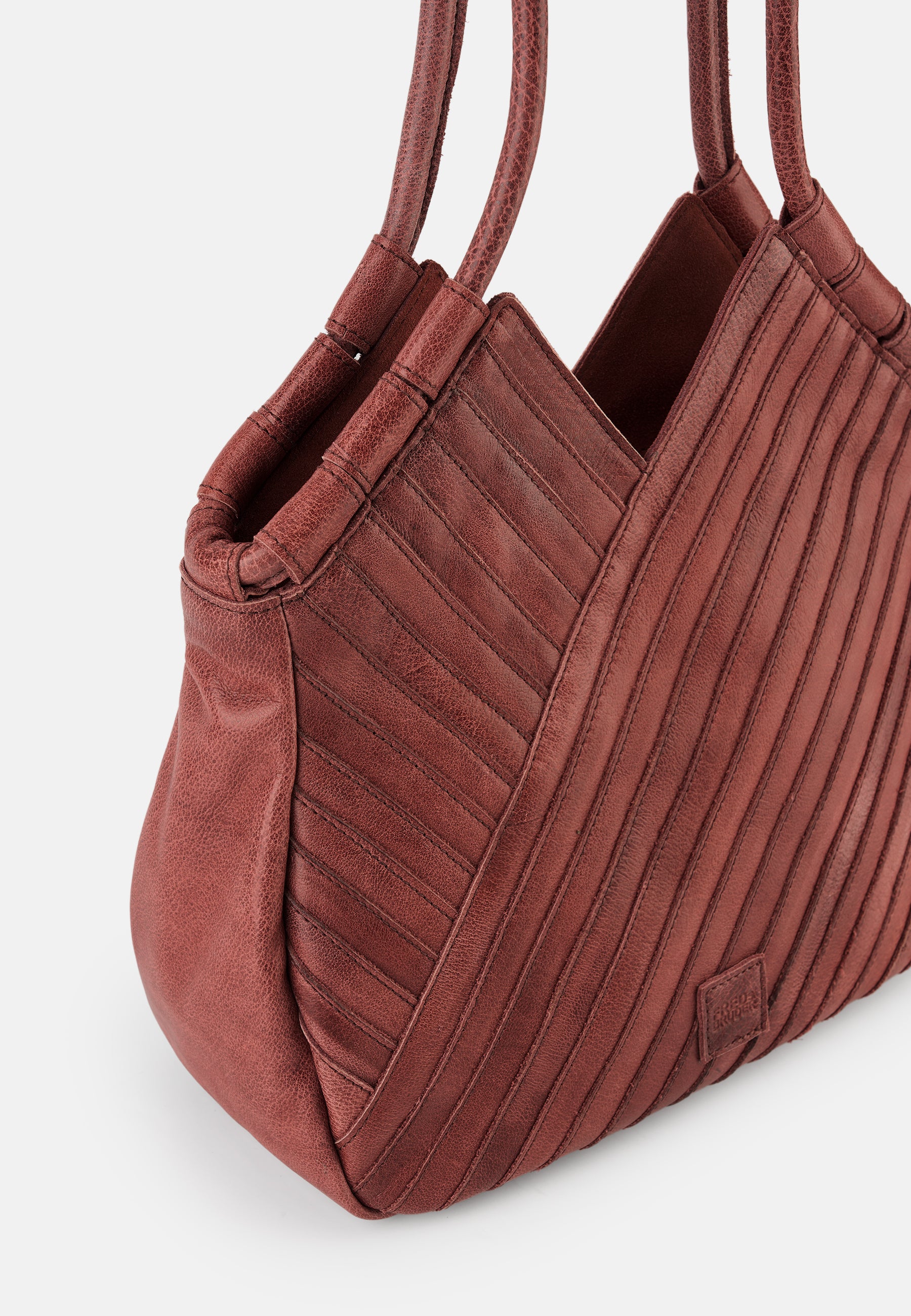 FREDsBRUDER Criss-Cross Hobo Tasche schwarz genarbtes Leder
