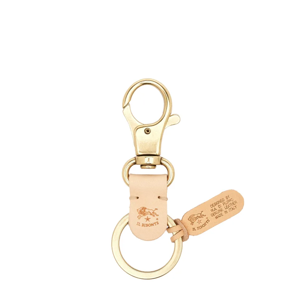 Il Bisonte Schlüsselanhänger Vollleder natur mit Karabiner