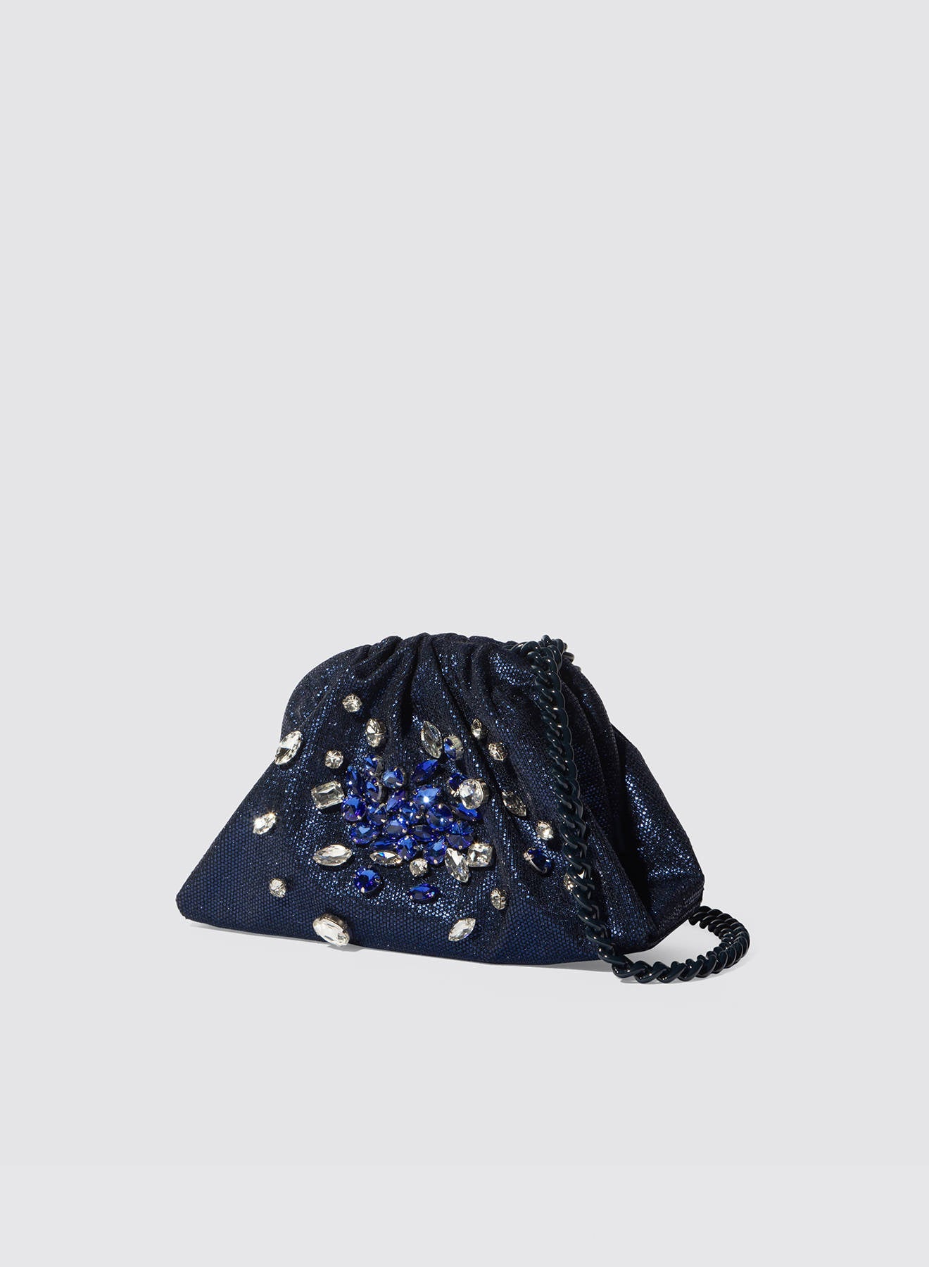 Maria la Rosa Meteora Mini Bag Clutch Blau bestickt