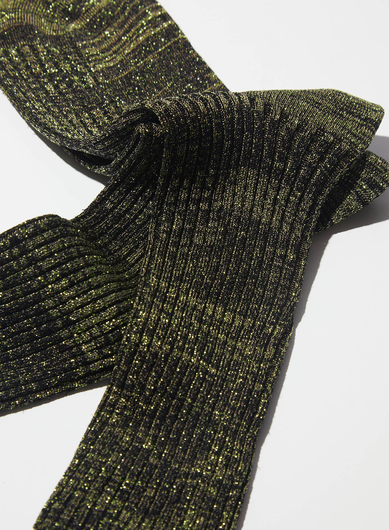 Maria la Rosa Metallic Socken Khaki Glitzer