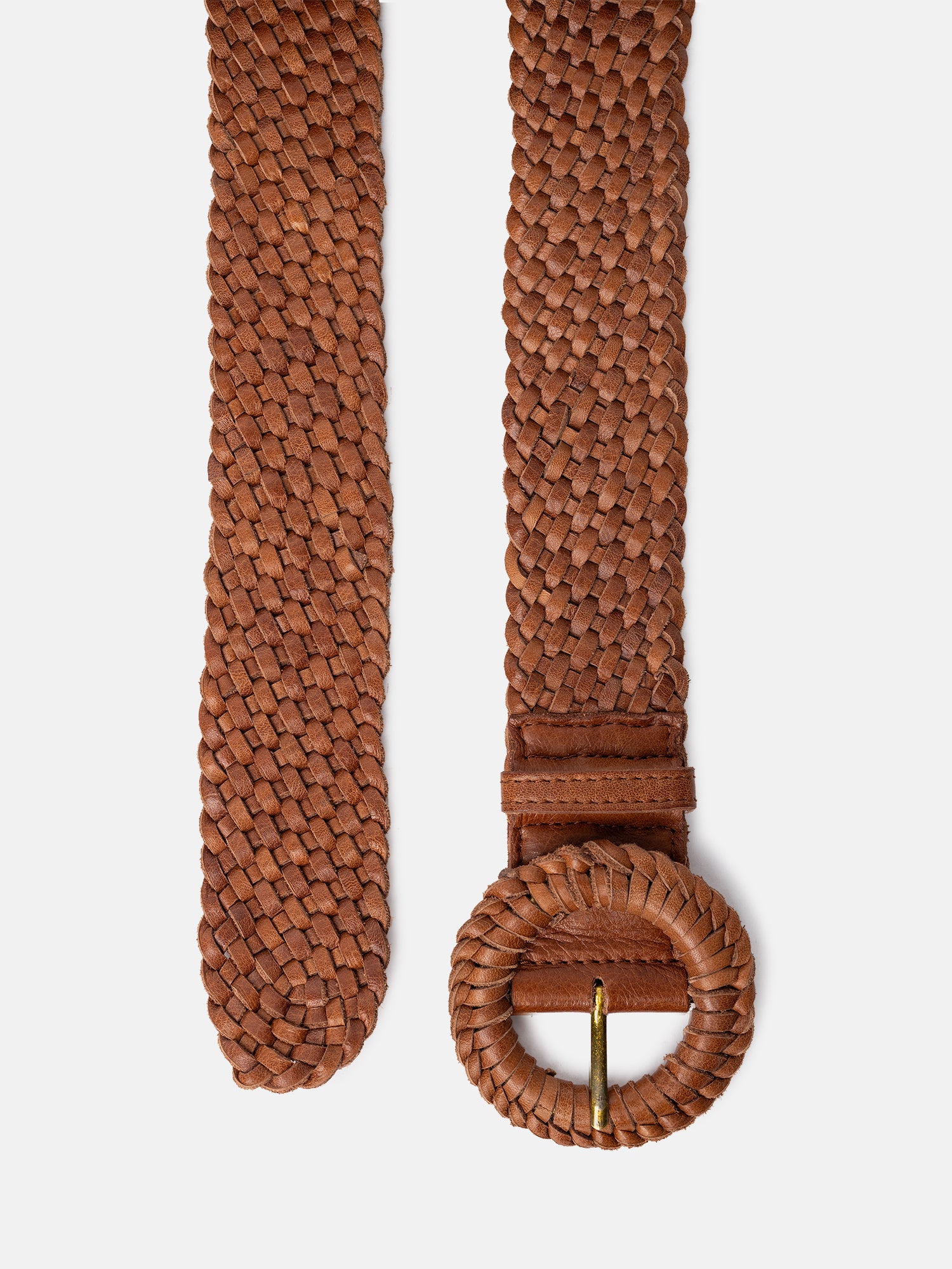 RE:DESIGNED Henley Gürtel Walnut Flechtleder 5 cm