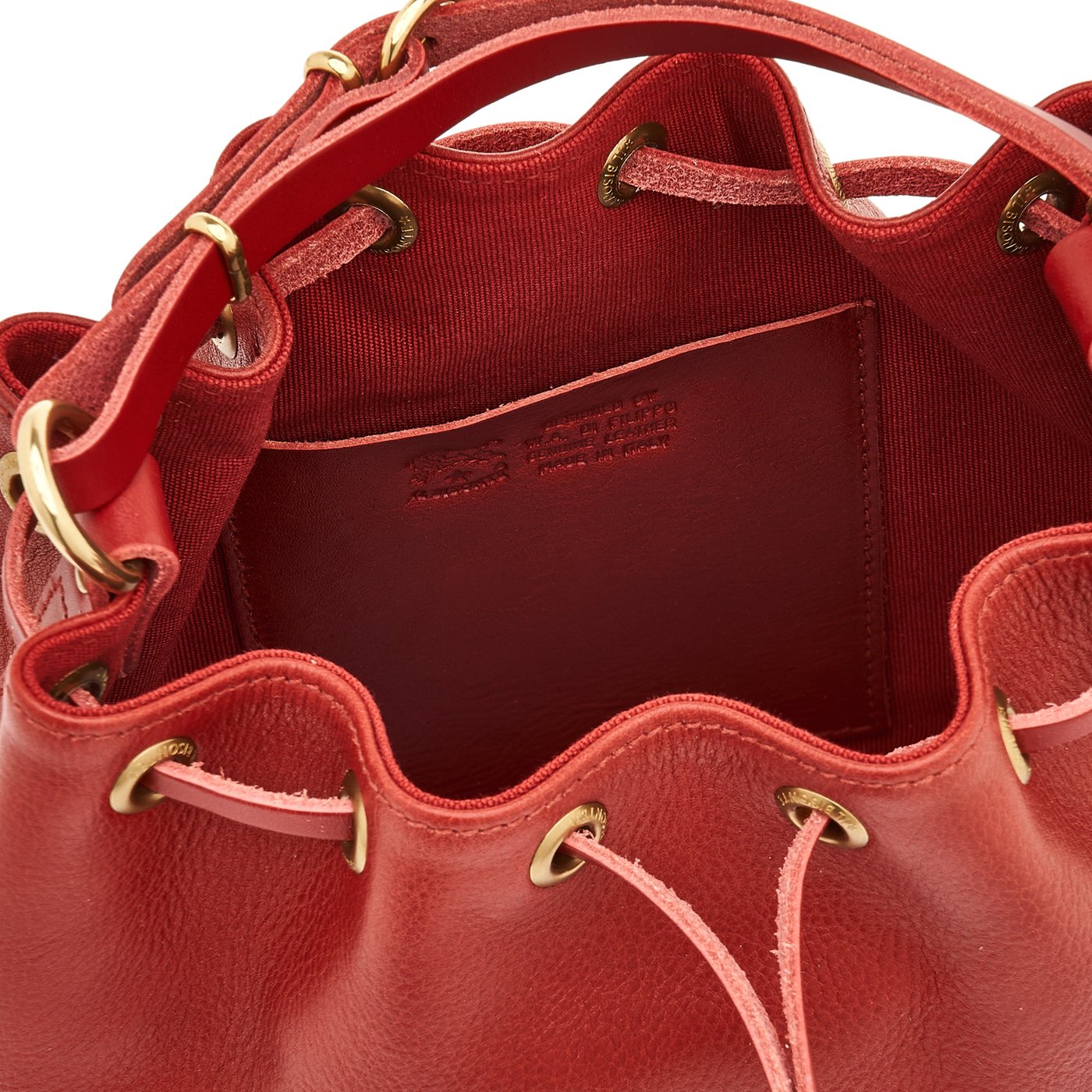 Il Bisonte Beuteltasche Vollleder rot