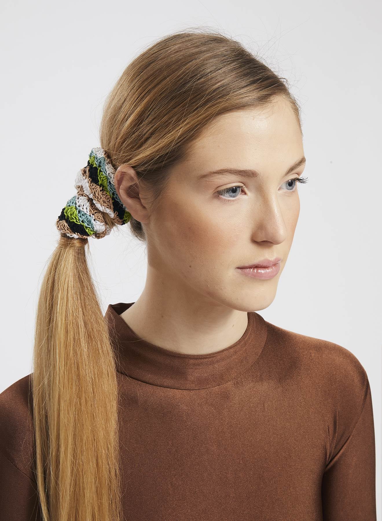 Maria la Rosa Scrunchie Crochet Haargummi Orange