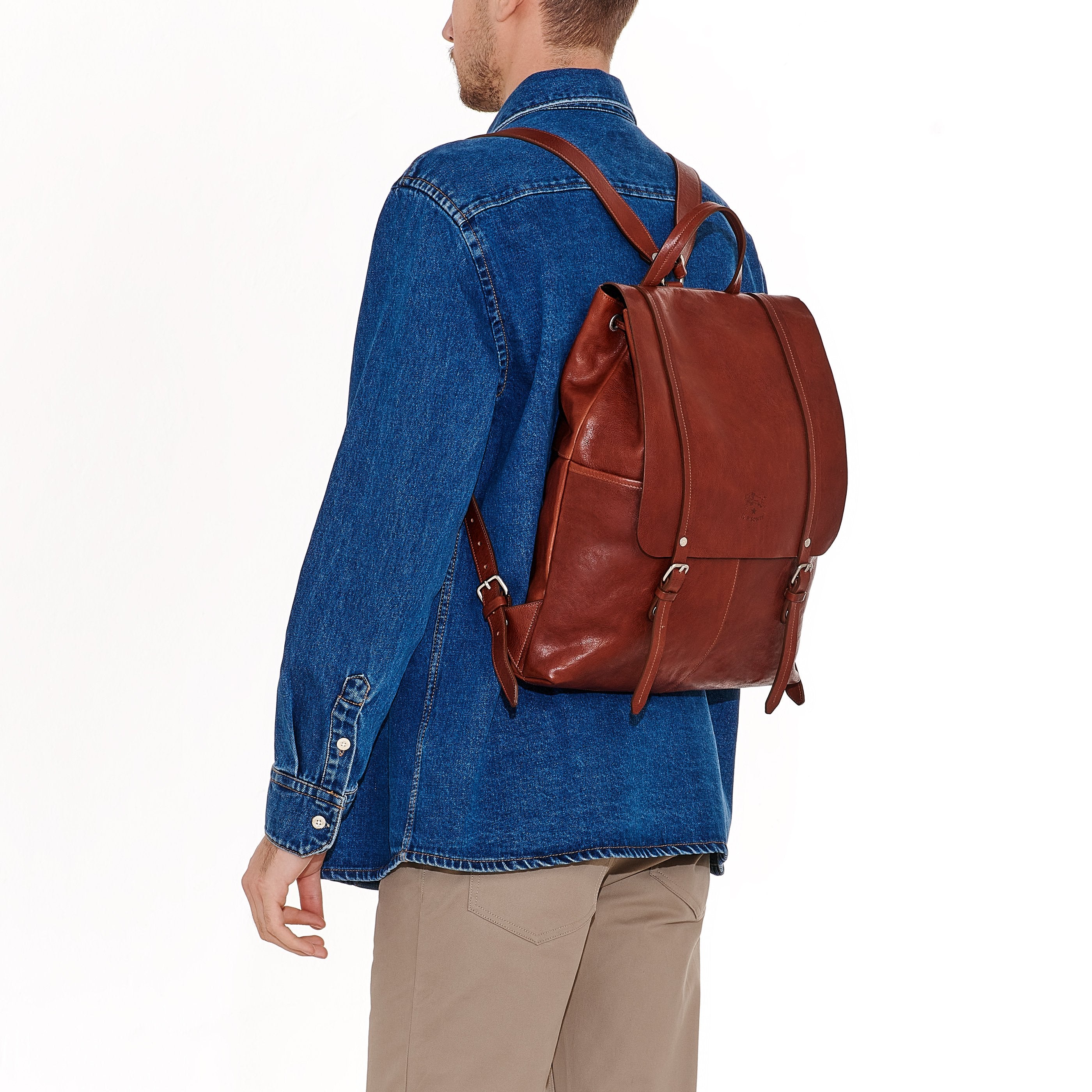 Il Bisonte Trappola Rucksack Vollleder sepia