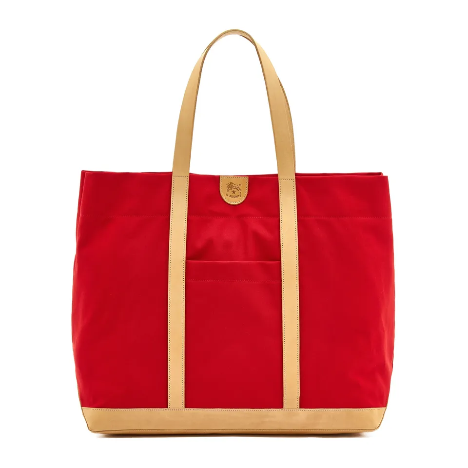 Il Bisonte Shopping Shopper Canvas rot-natur