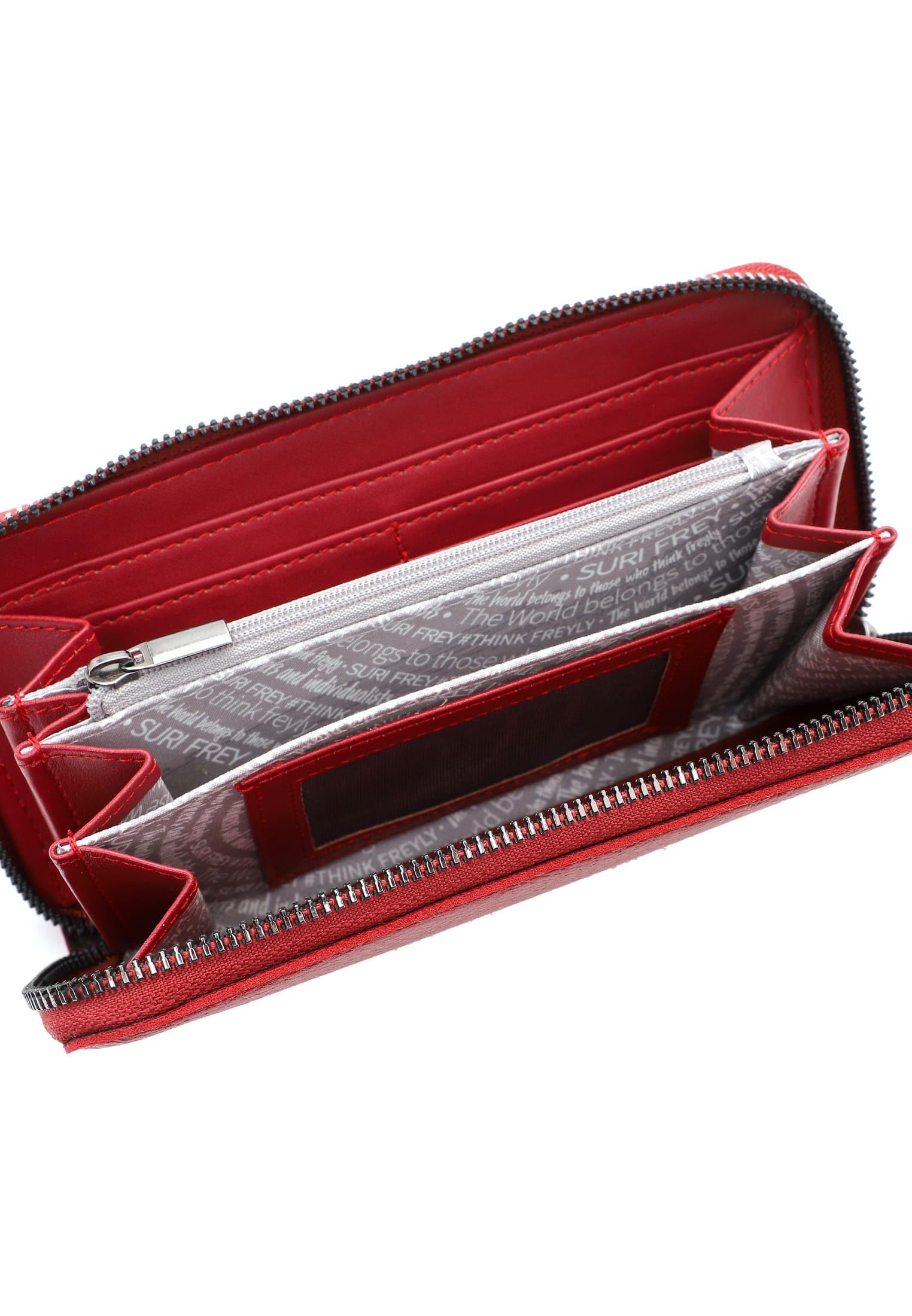 SURI FREY Gitty Zip Around Wallet Geldbörse DarkRed genarbt