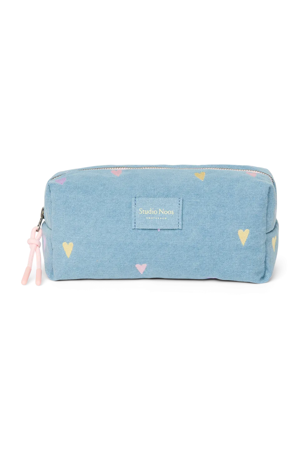 Studio Noos Denim Pouch Täschchen Light Blue Hearts Denim
