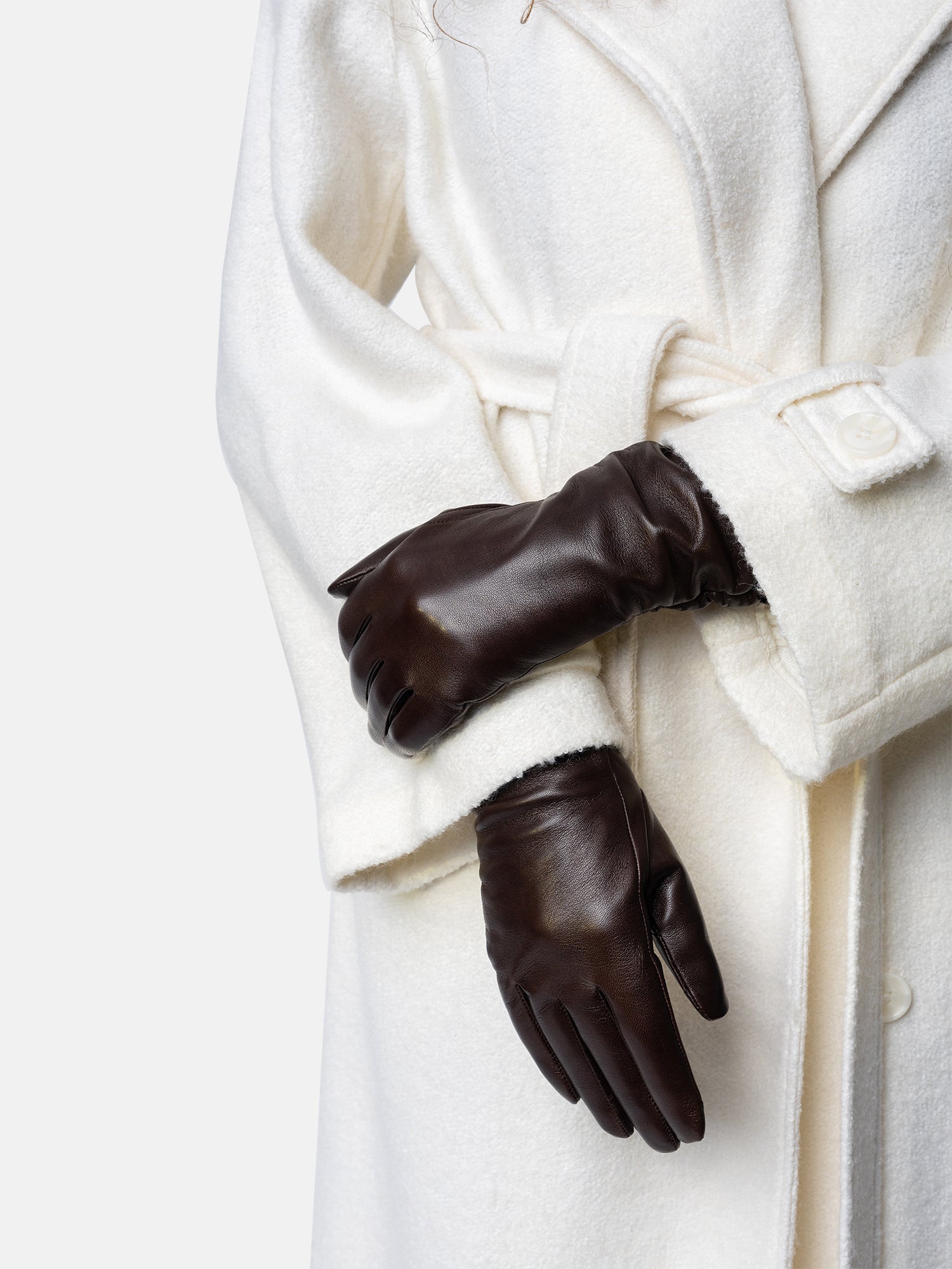 RE:DESIGNED Anvi Wool 5353 Lederhandschuhe Warm Brown